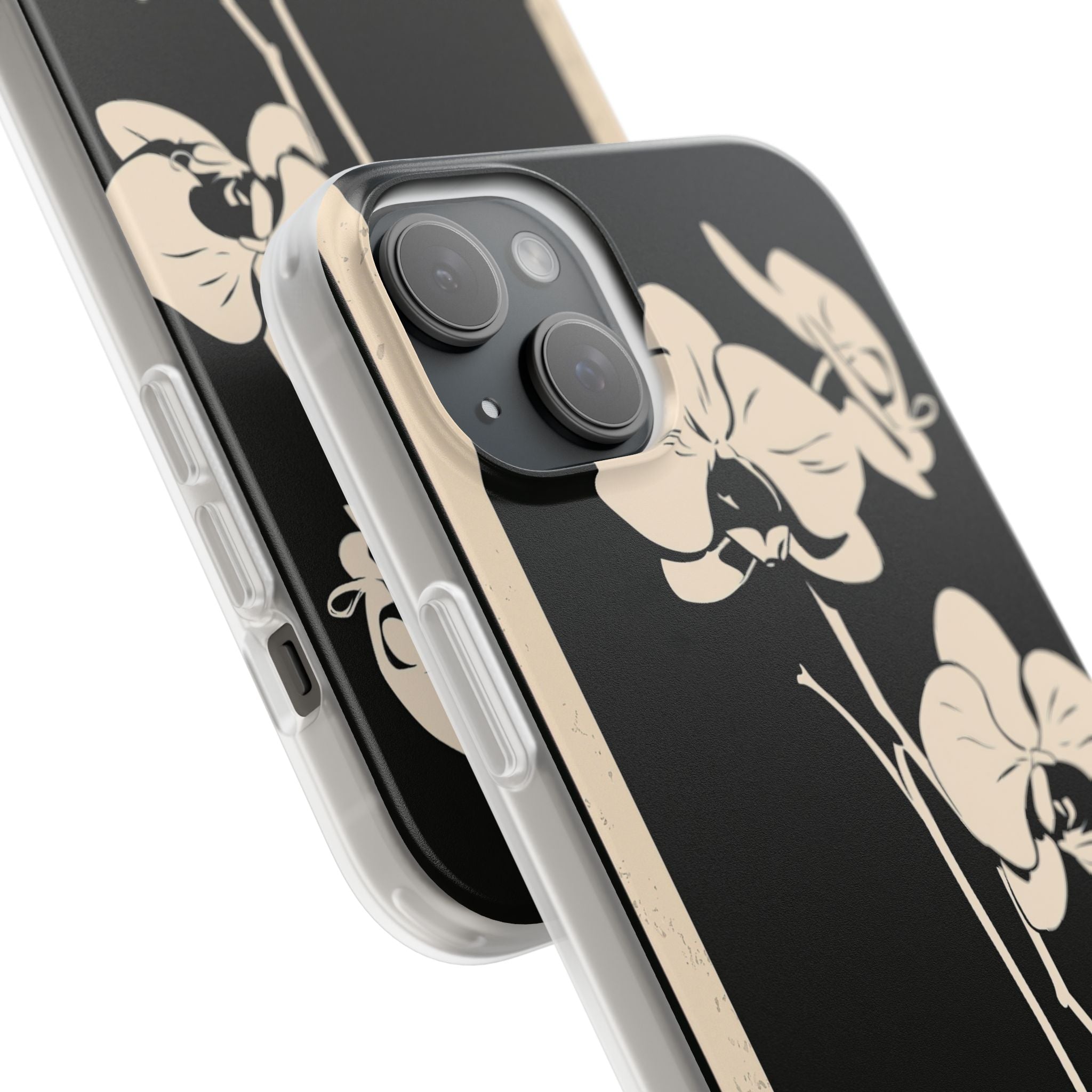 Black Lite Phone Case for iPhone - Obsidian Bone Orchid