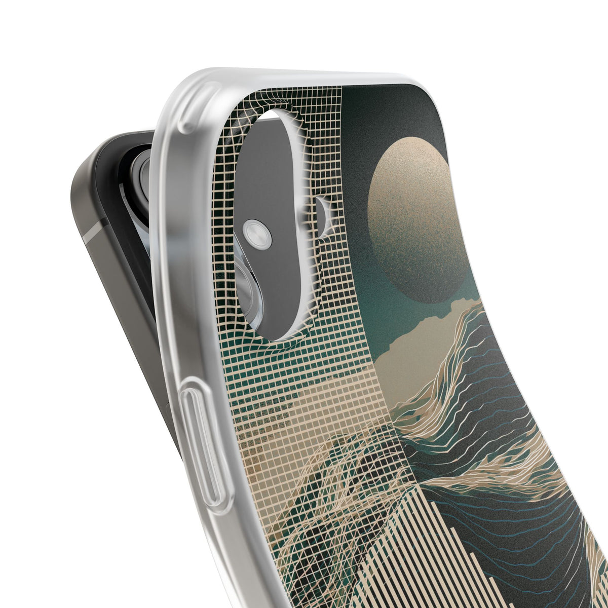Green Lite Phone Case for iPhone - Lunar Moss Topography