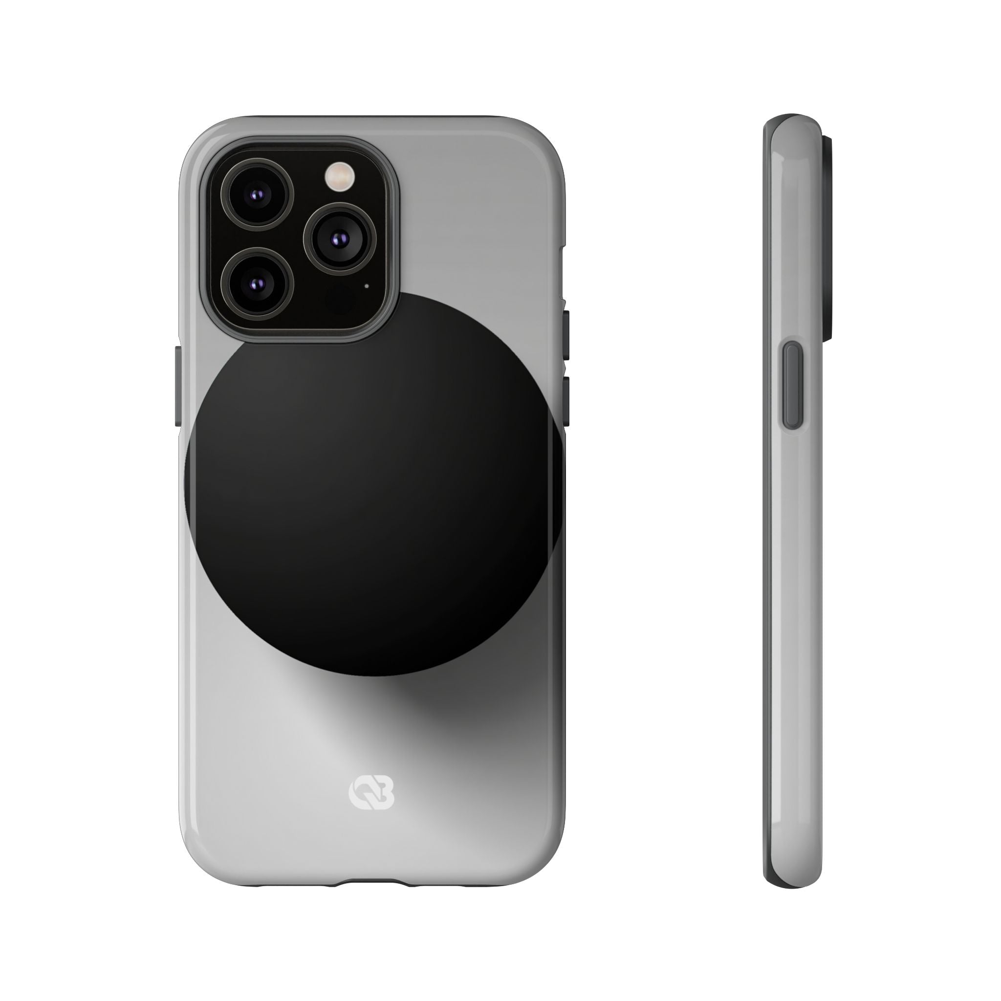 Grey Tough Phone Case for iPhone - Matte Onyx Sphere