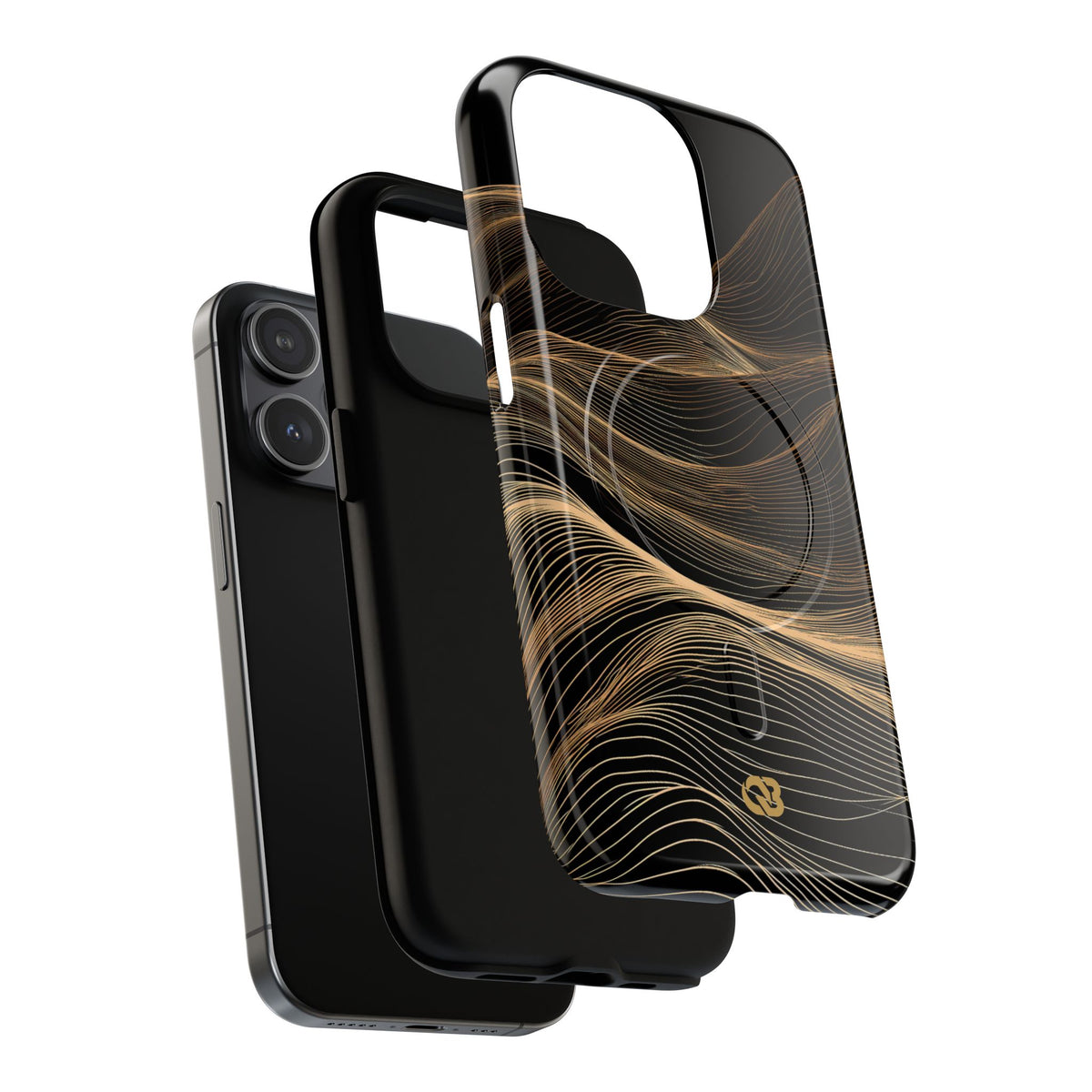 Golden Horizon Contours · Tough 2.0 Magnetic Phone Case for iPhone · Black