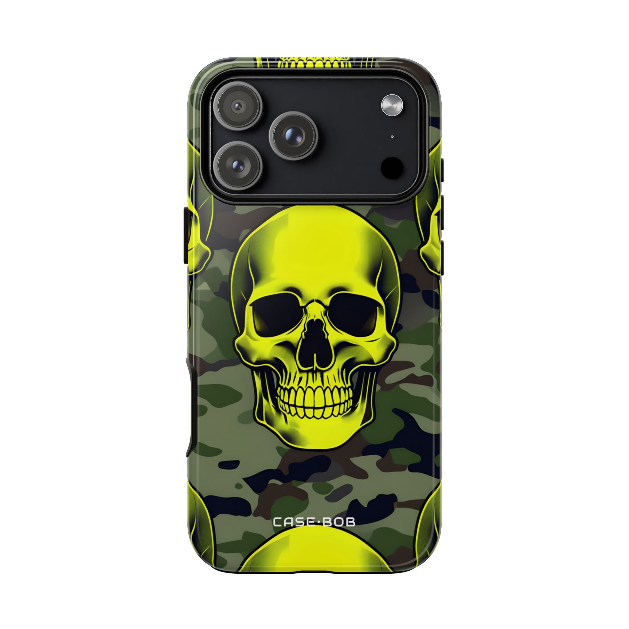 Neon Skull Camo iPhone 17 Pro Max Case - Tough - CASE•BOB