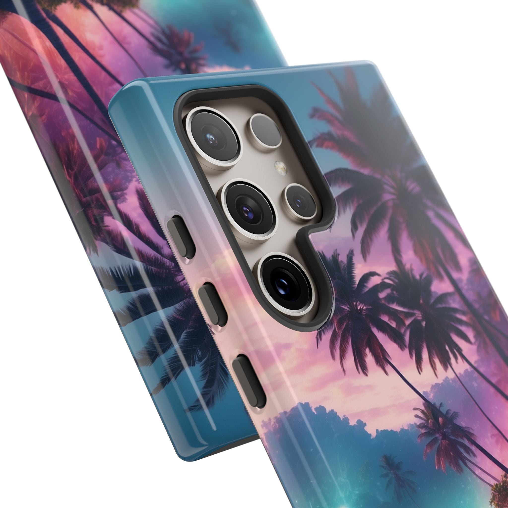 Neon Shore Palms · Tough Handyhülle für Samsung