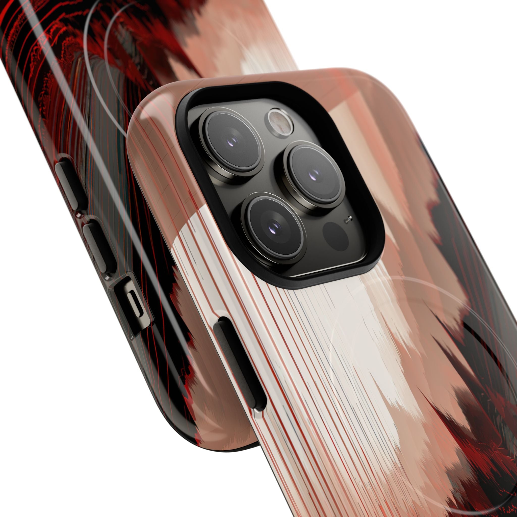 Red Tough 2.0 Magsafe Phone Case for iPhone - Crimson Pulse Horizon