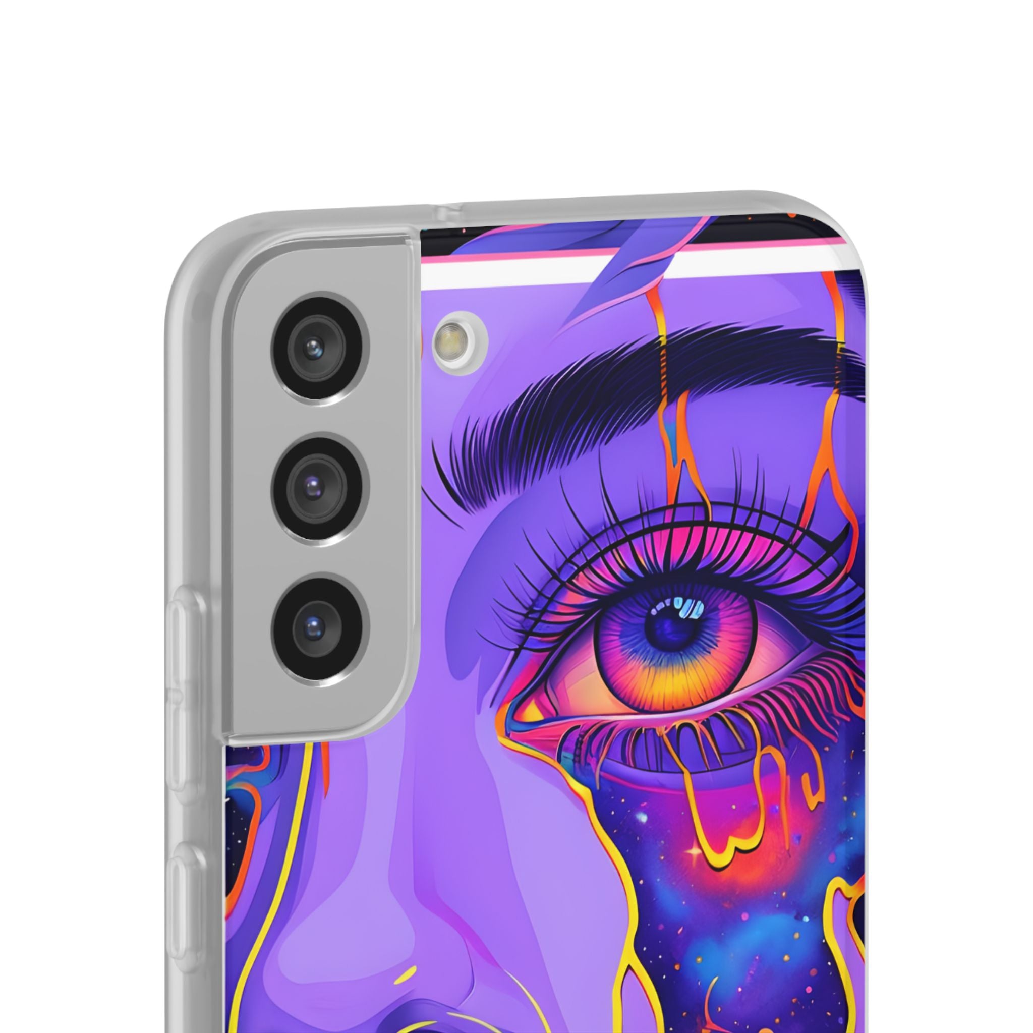 Violet Cosmic Gaze · Soft Custodia per Samsung