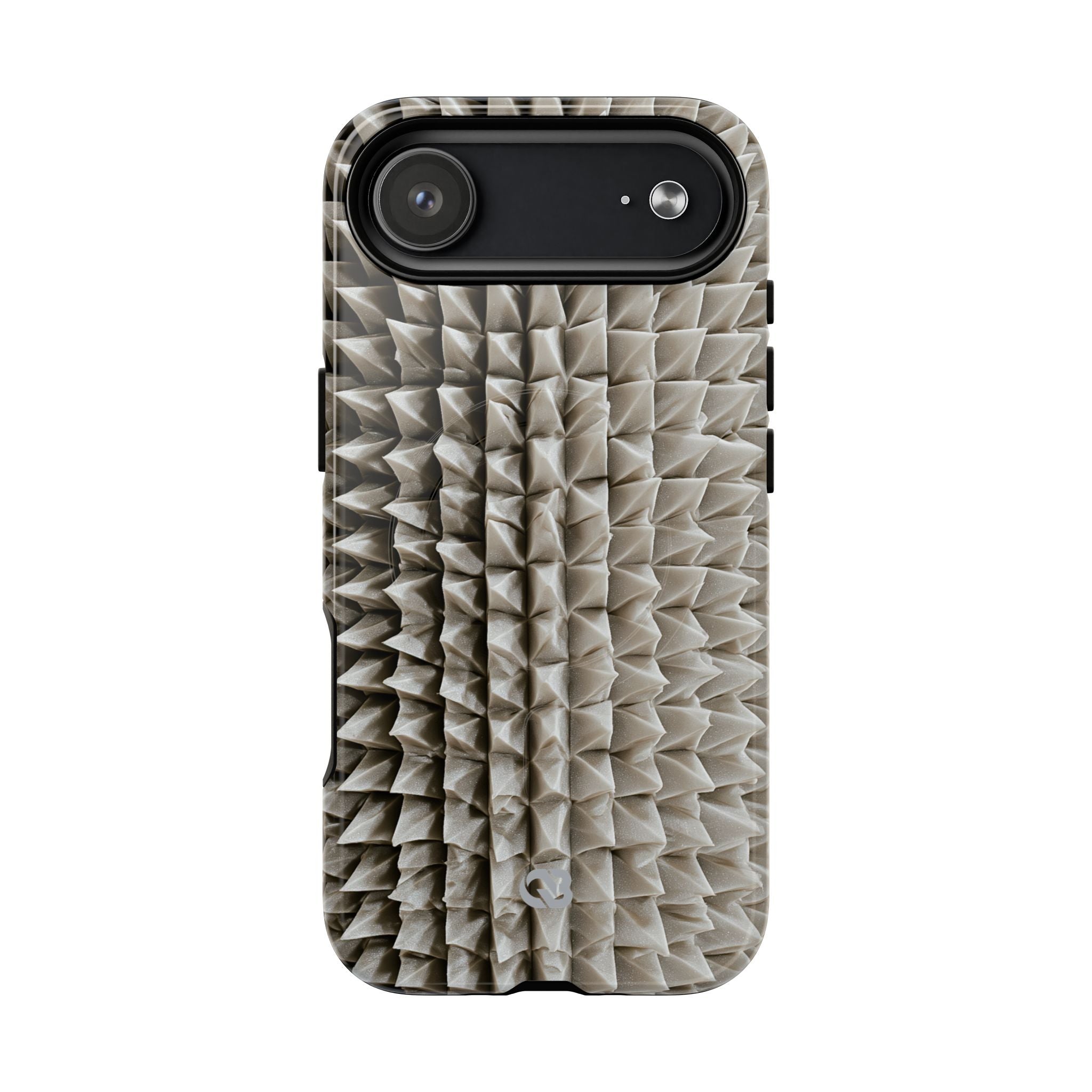 Beige Tough 2.0 Magsafe Phone Case for iPhone - Bone Spiked Grid