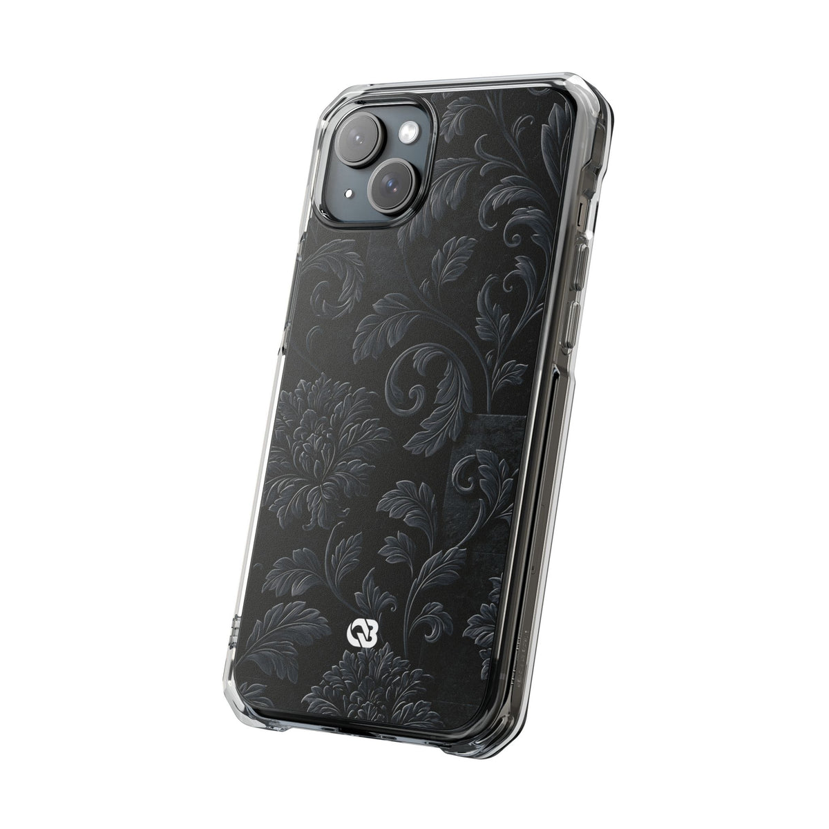 Obsidian Damask · Clear Impact Magnetic Phone Case for iPhone · Black