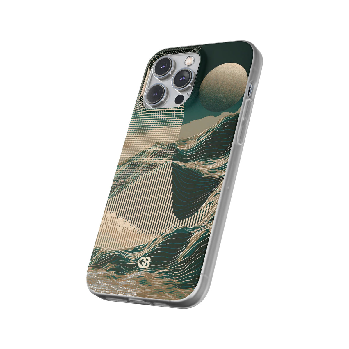 Green Lite Phone Case for iPhone - Lunar Moss Topography