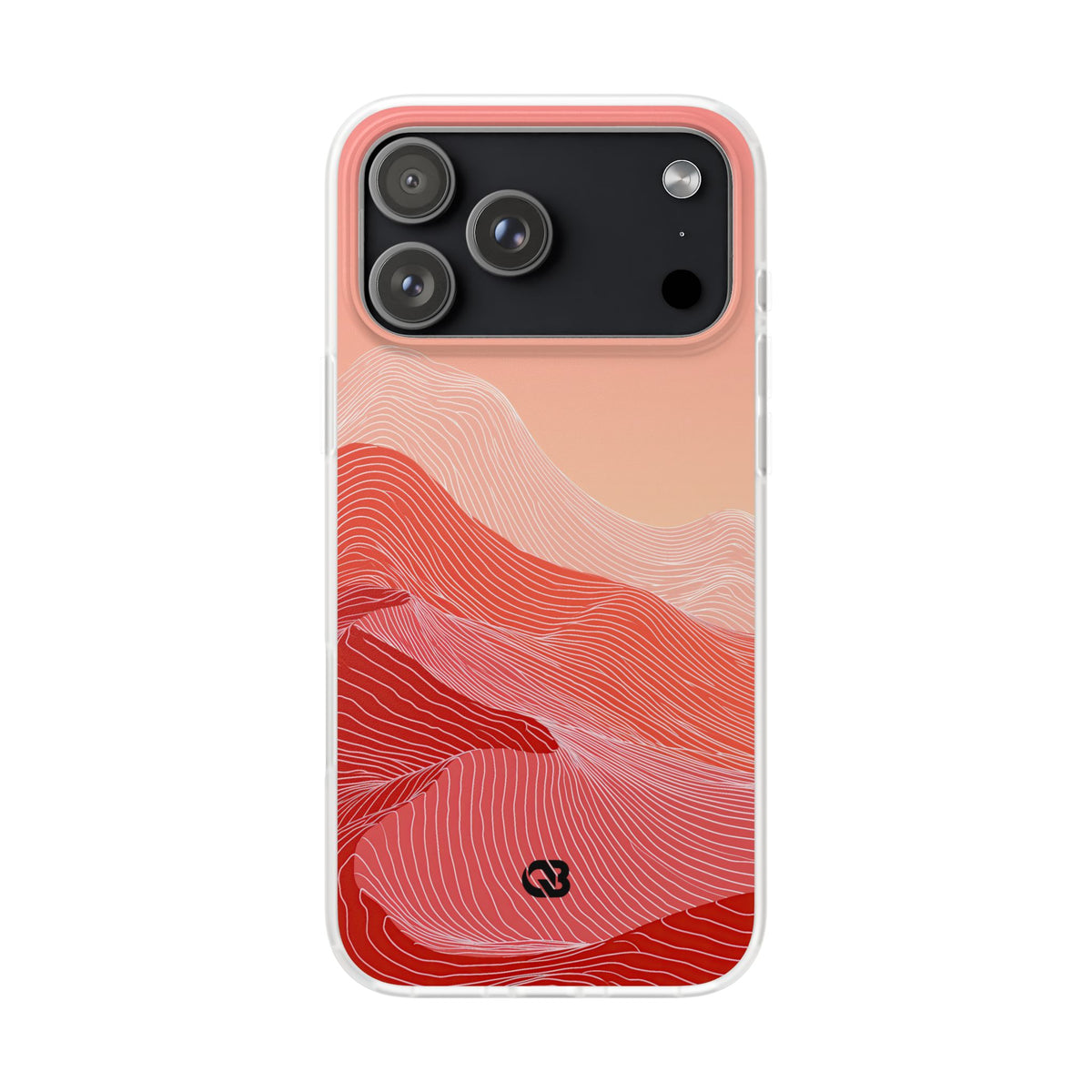 Red Lite Phone Case for iPhone - Crimson Ridge Contour