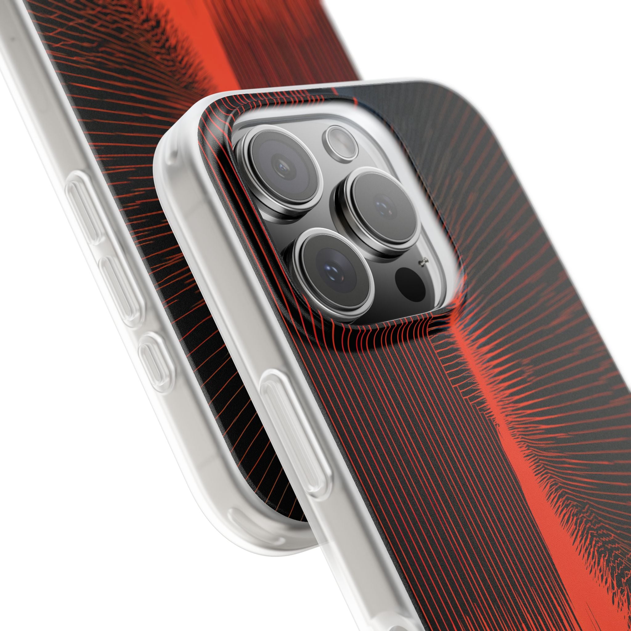 Red Lite Phone Case for iPhone - Crimson Frequency Pulse