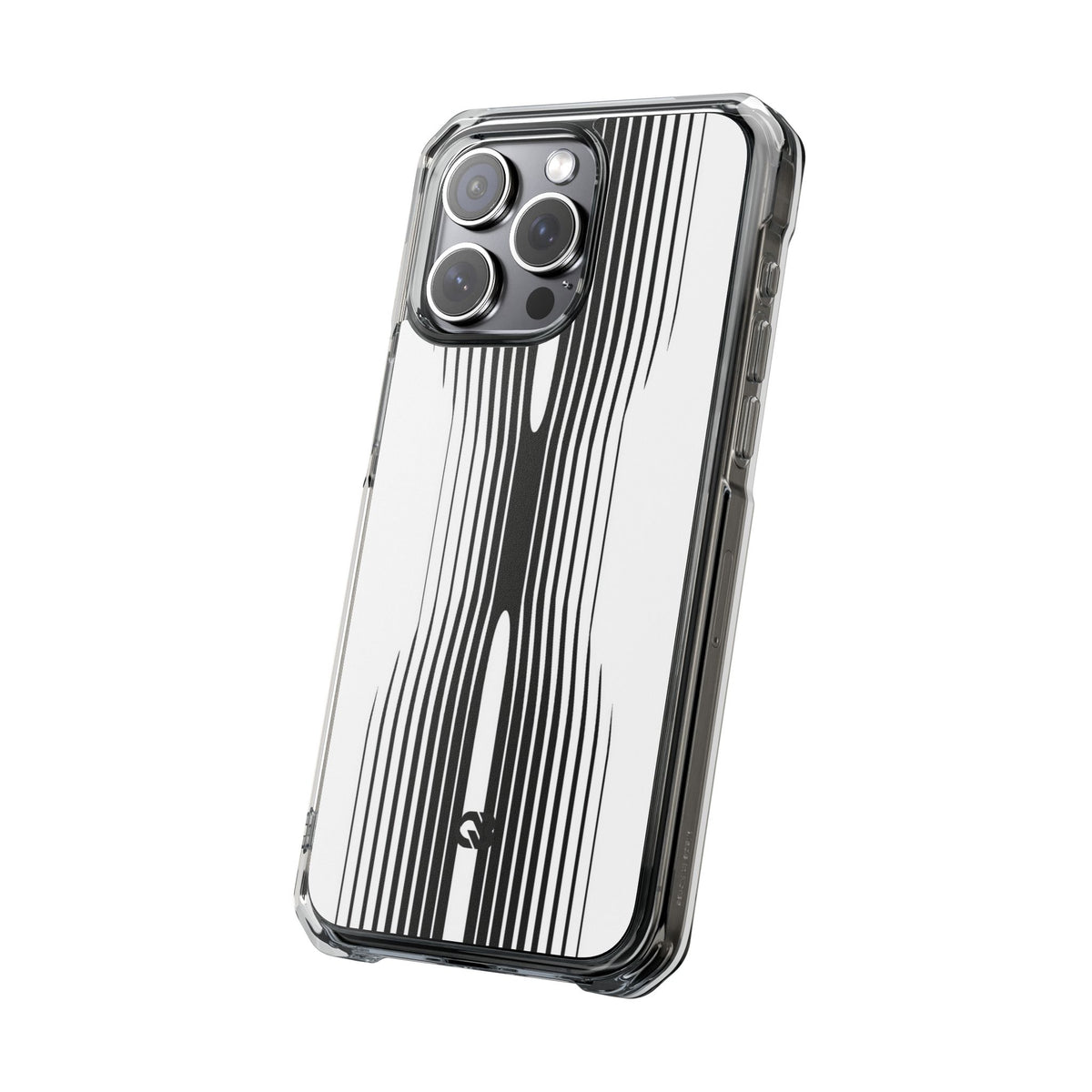 White Impact MagSafe Phone Case for iPhone - Kinetic Mono Distortion
