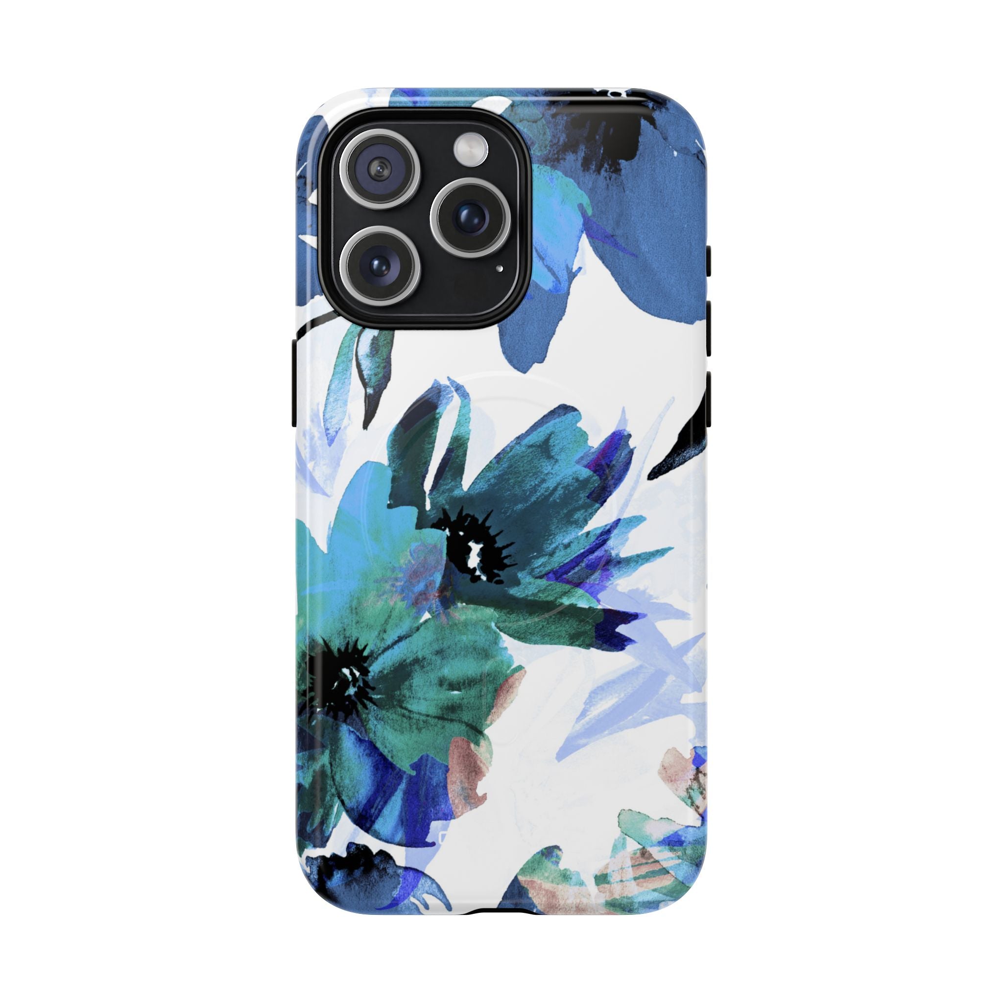 Blue Blossom Radiance iPhone 15 Pro Max Case - Tough+