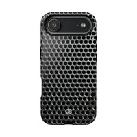 Silver Tough Phone Case for iPhone - Brutalist Steel Mesh