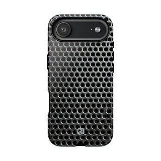 Silver Tough Phone Case for iPhone - Brutalist Steel Mesh