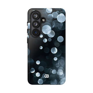 Black Tough Phone Case for Samsung - Silver Orbit Glow