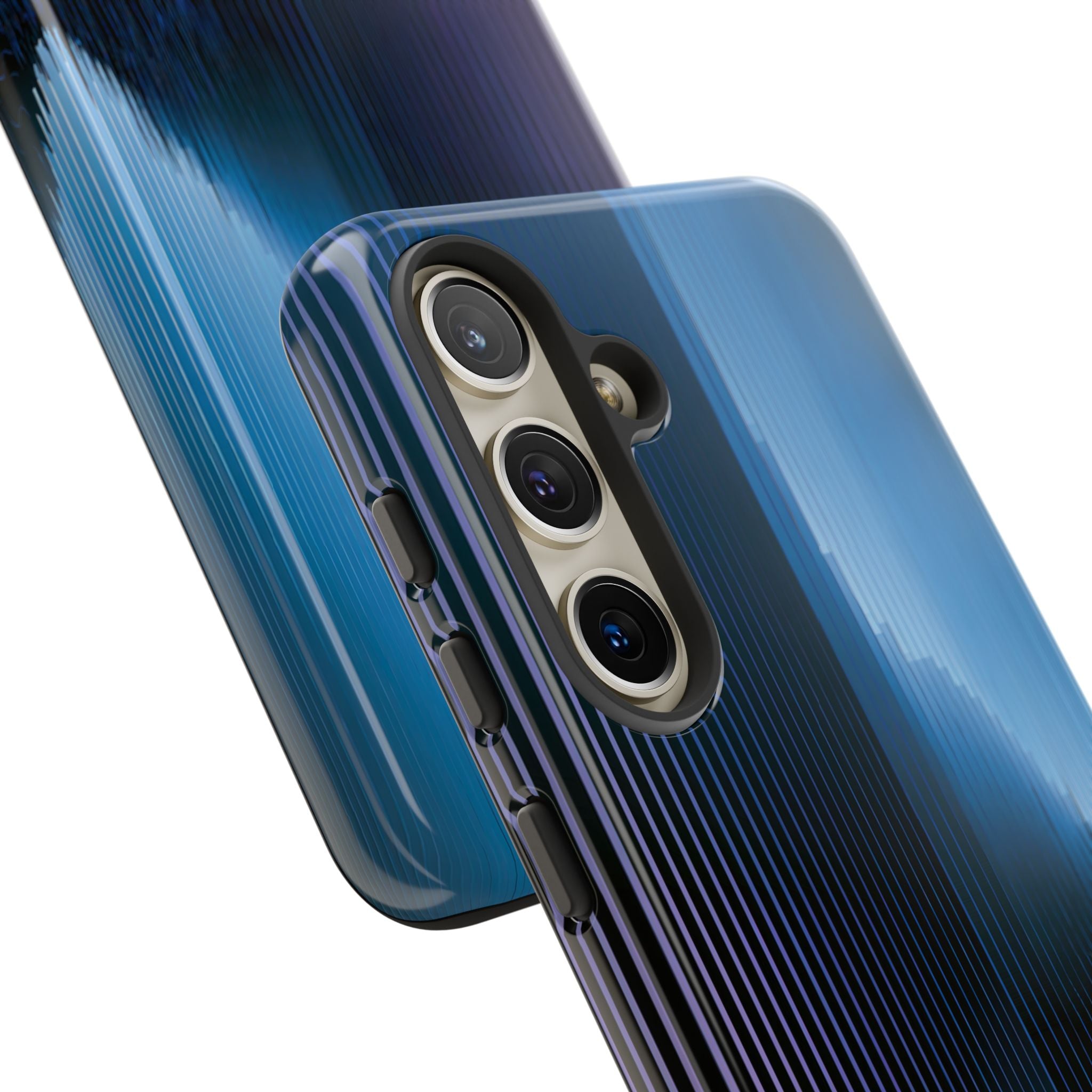 Blue Tough Phone Case for Samsung - Indigo Distortion Wave