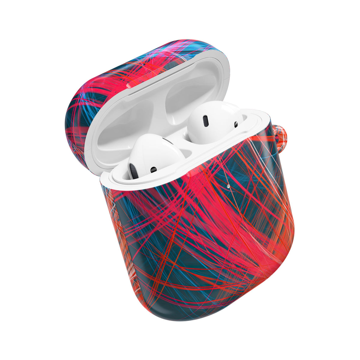 Neon Fiber Stream · Hard Case for AirPods & AirPods Pro · Red