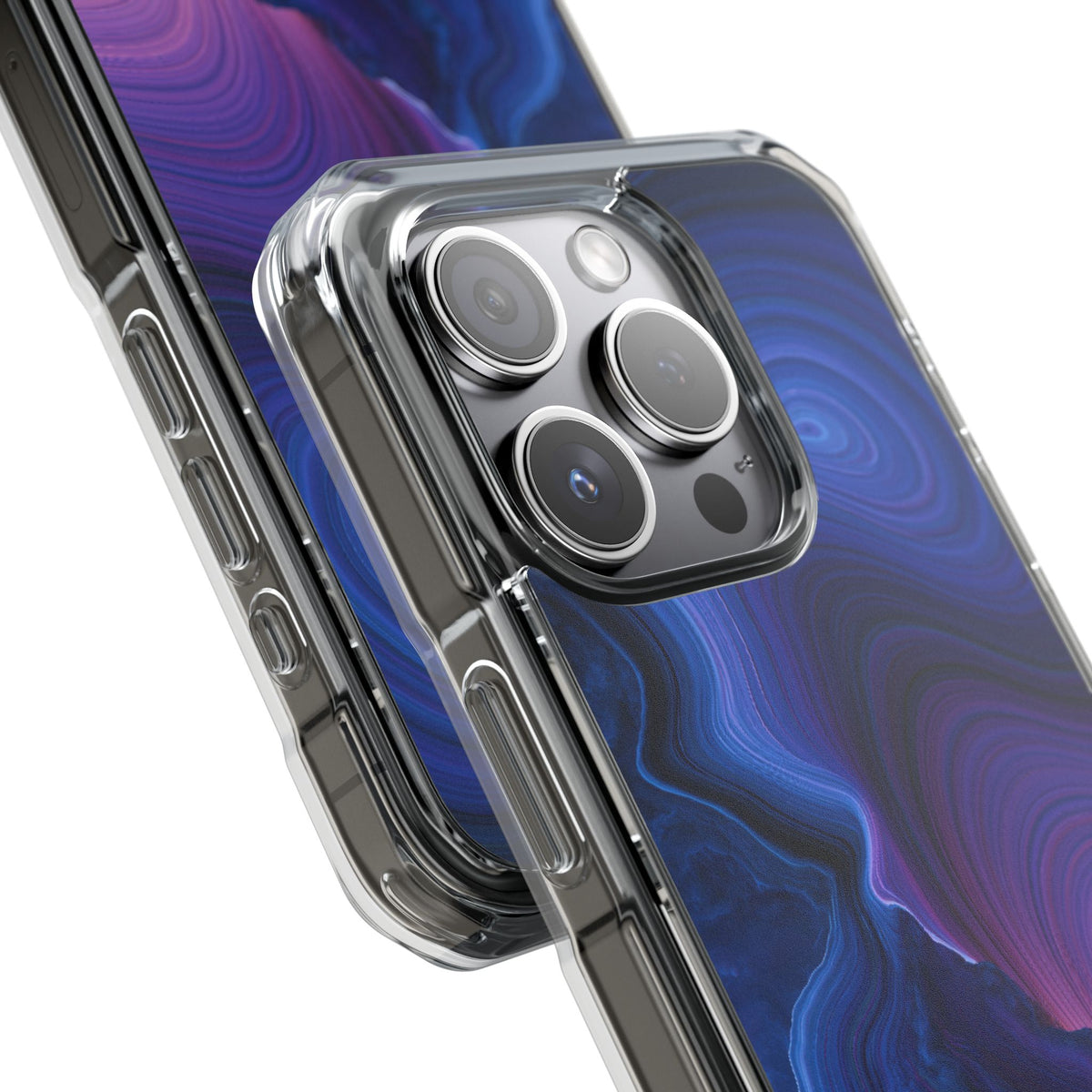 Radiant Strata · Clear Impact Magnetic Phone Case for iPhone · Blue