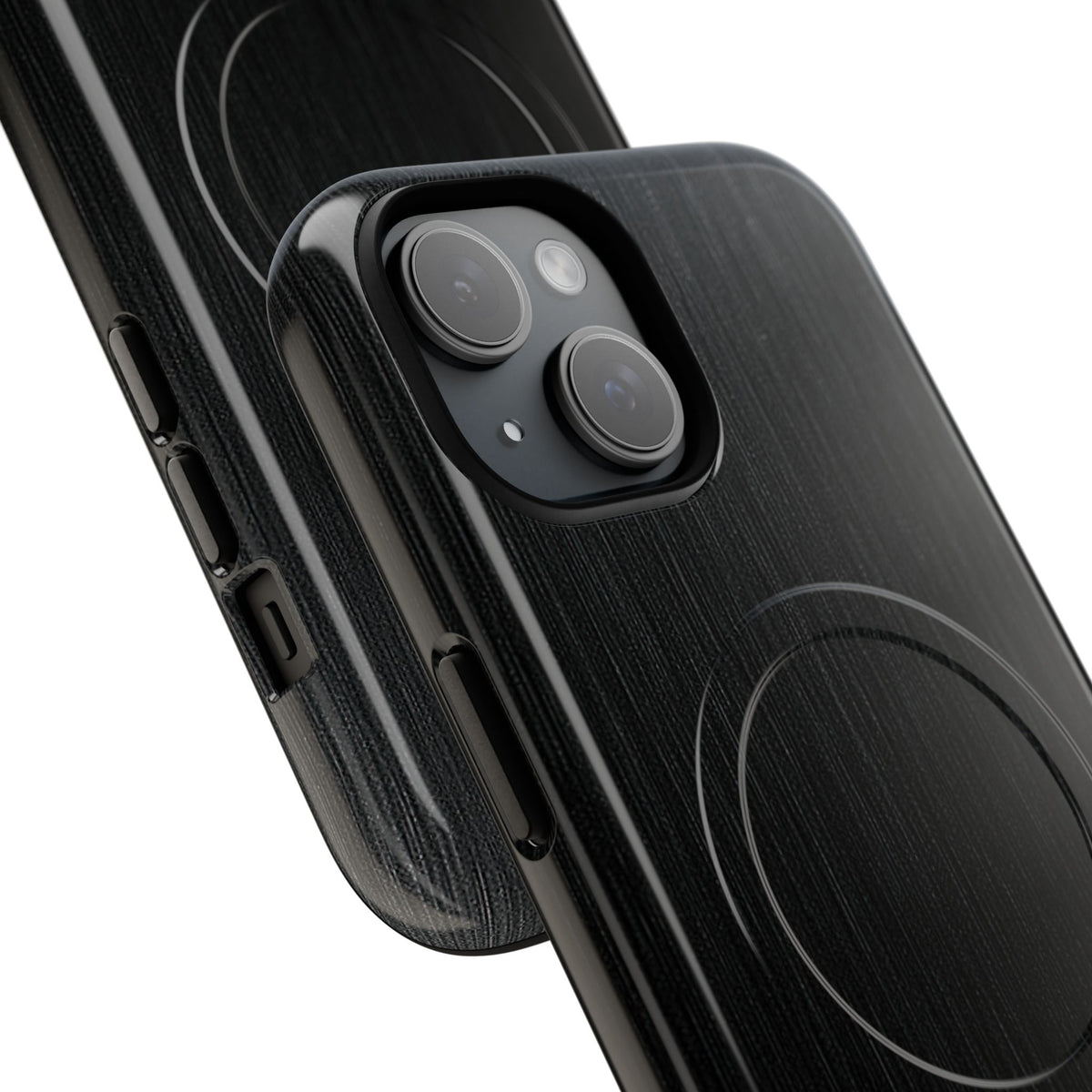 Obsidian Brushed Steel · Tough 2.0 Magnetic Phone Case for iPhone · Black