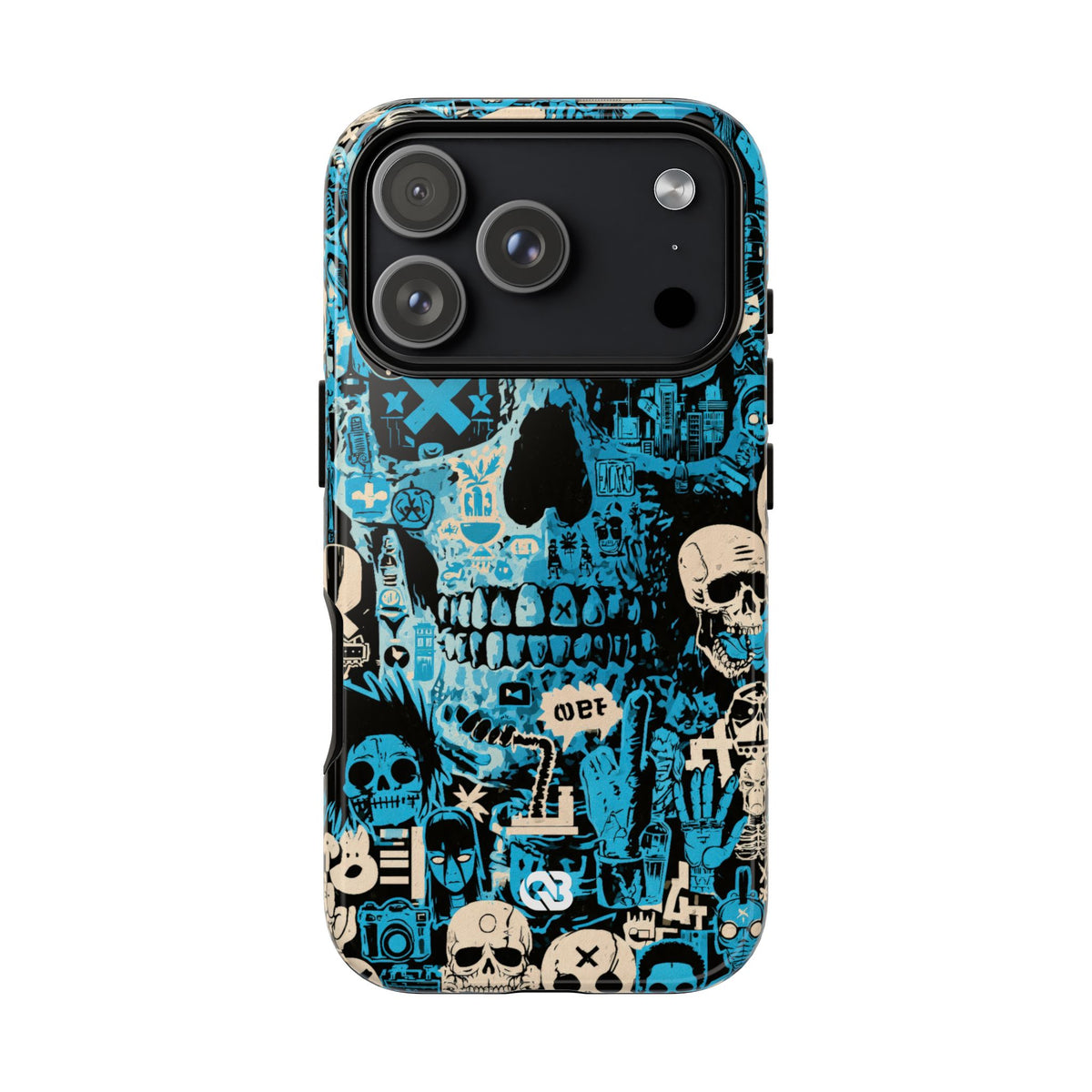 Electric Skull Graffiti · Tough Phone Case for iPhone · Blue