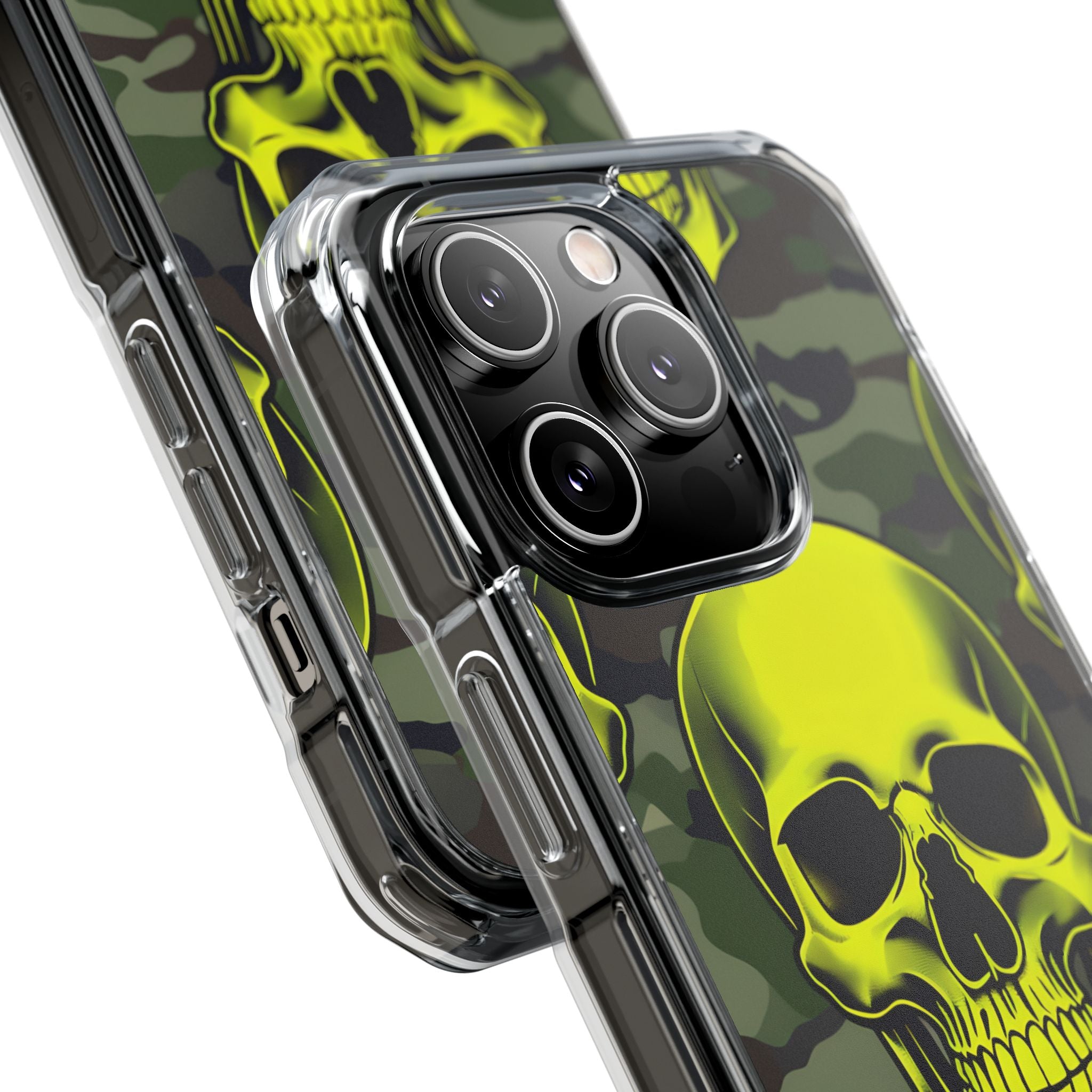 Neon Schädel Camo iPhone 14 Pro Case - Impact