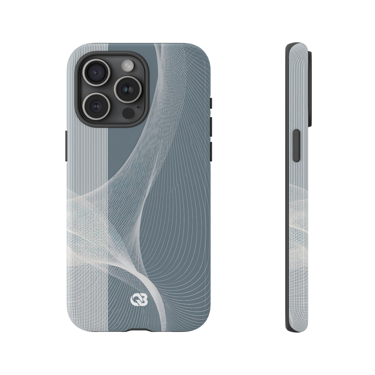 Grey Tough Phone Case for iPhone - Slate Mesh Horizon