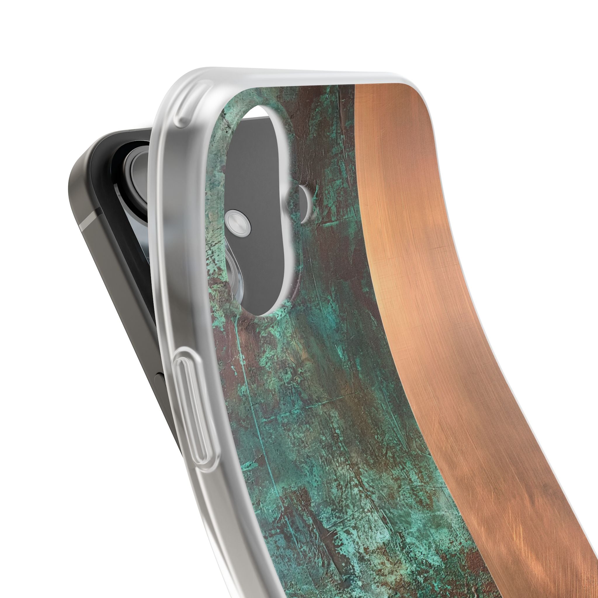 Teal Lite Phone Case for iPhone - Verdigris Copper Slab