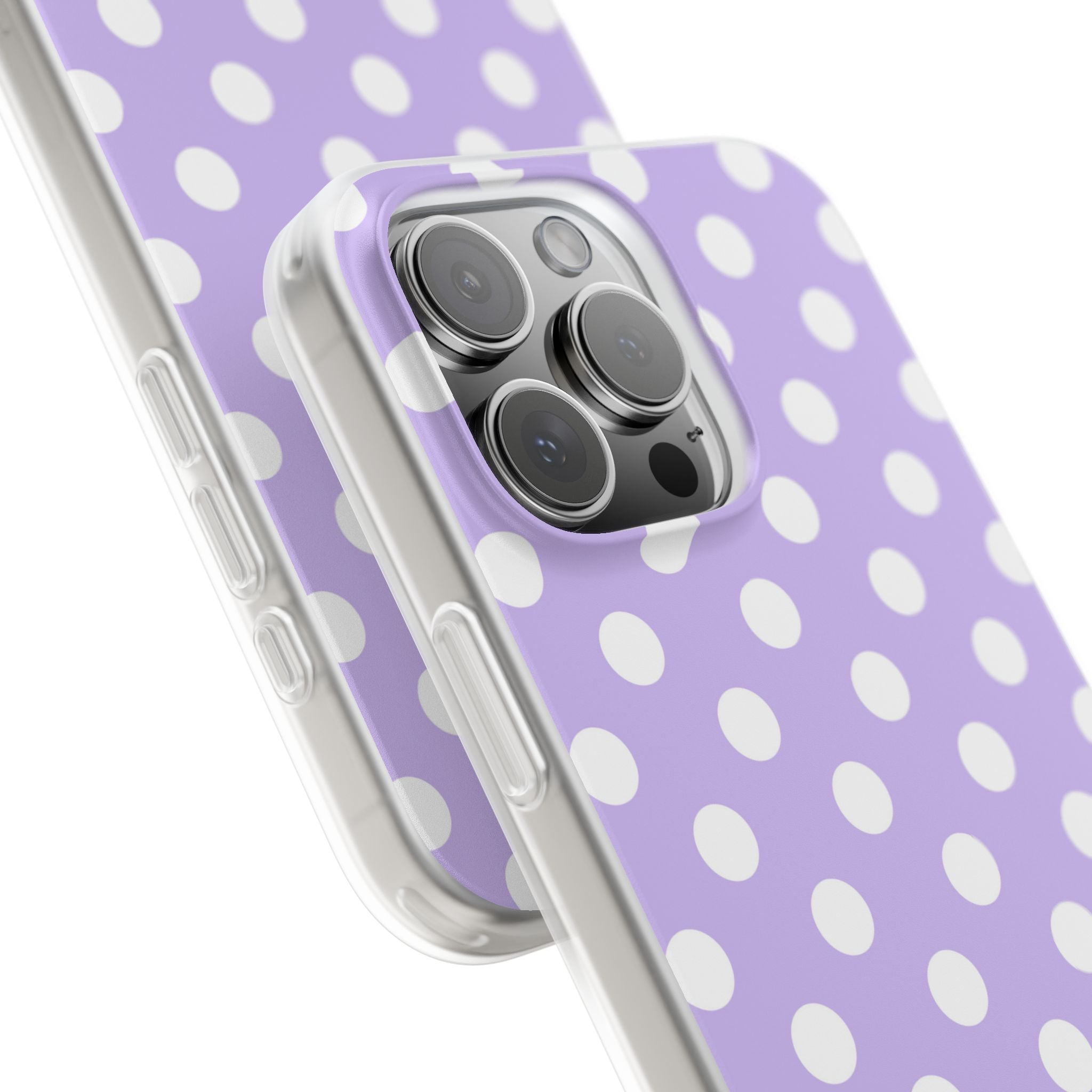 Lavender Polka Grid · Soft Phone Case for iPhone