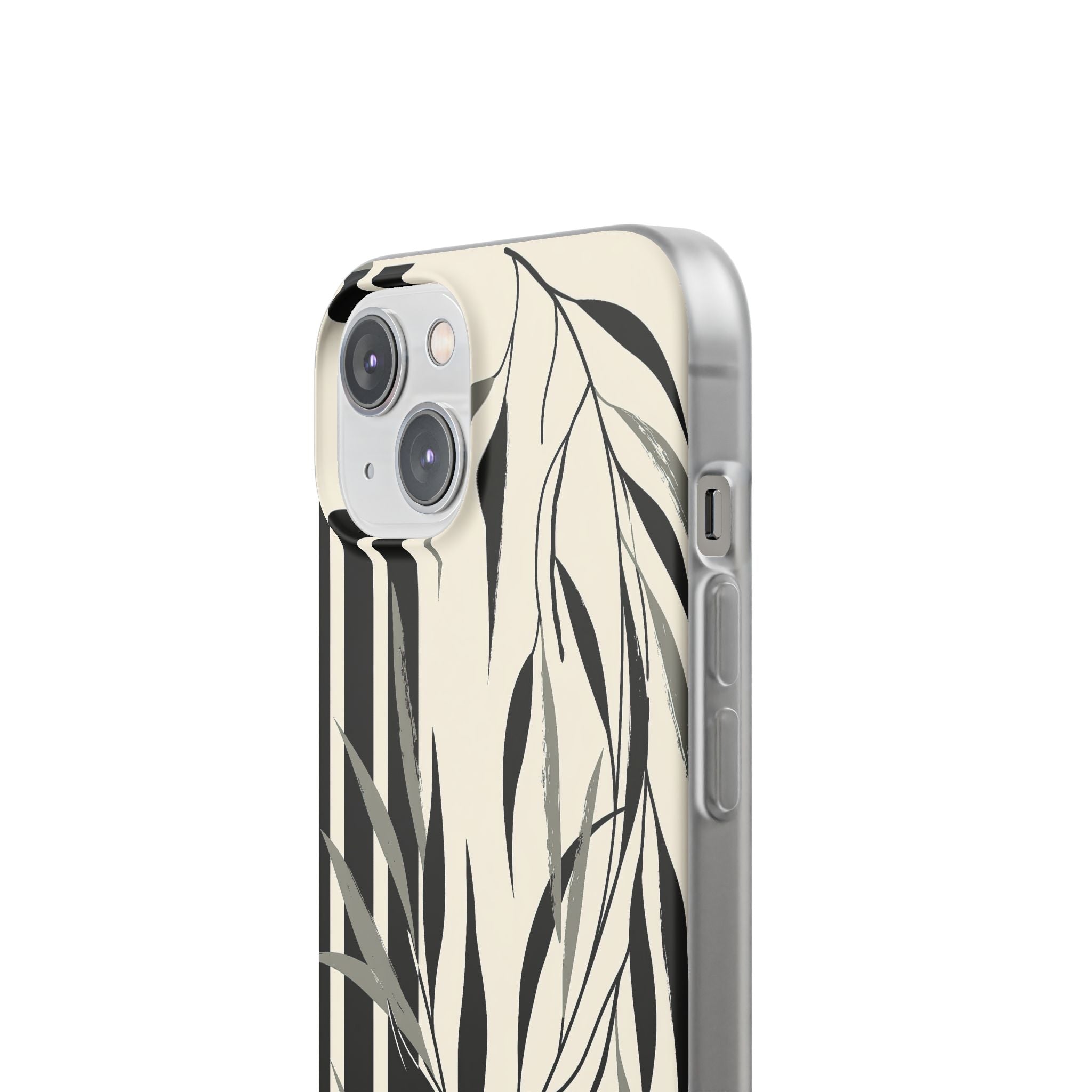 Beige Lite Phone Case for iPhone - Soot Leaf Sketch