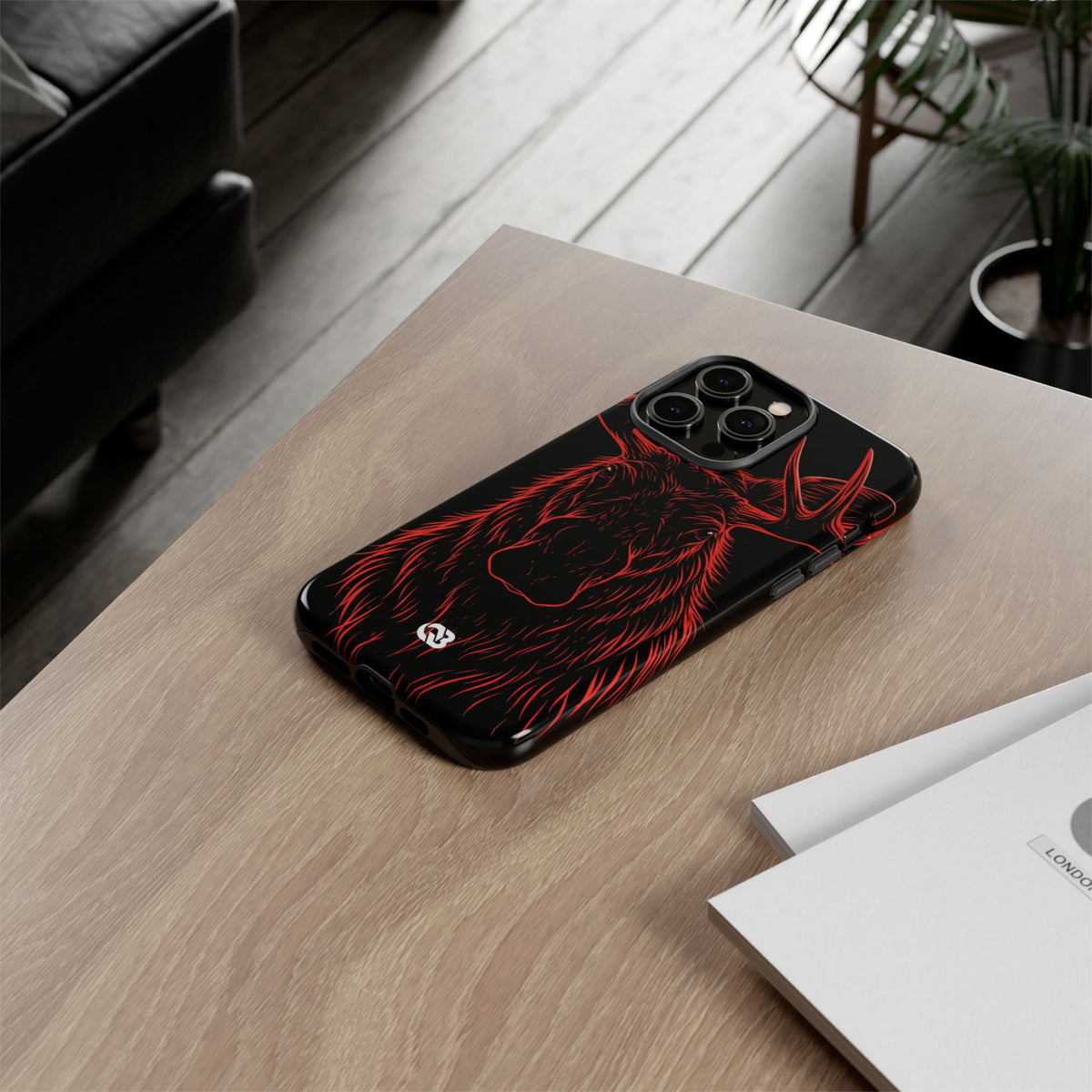 Nordic Moose Contour · Tough Phone Case for iPhone · Red