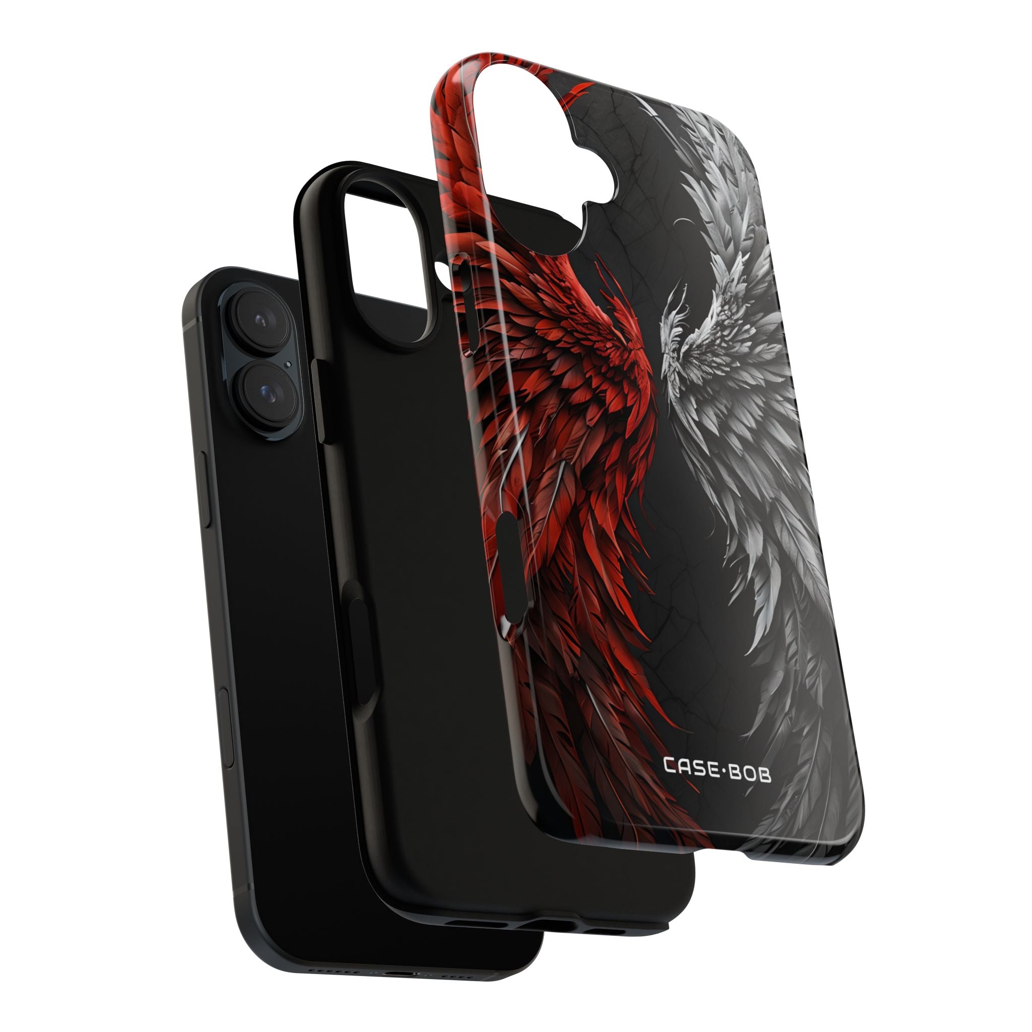 Crimson Silver Wings iPhone 16 Plus Case - Tough