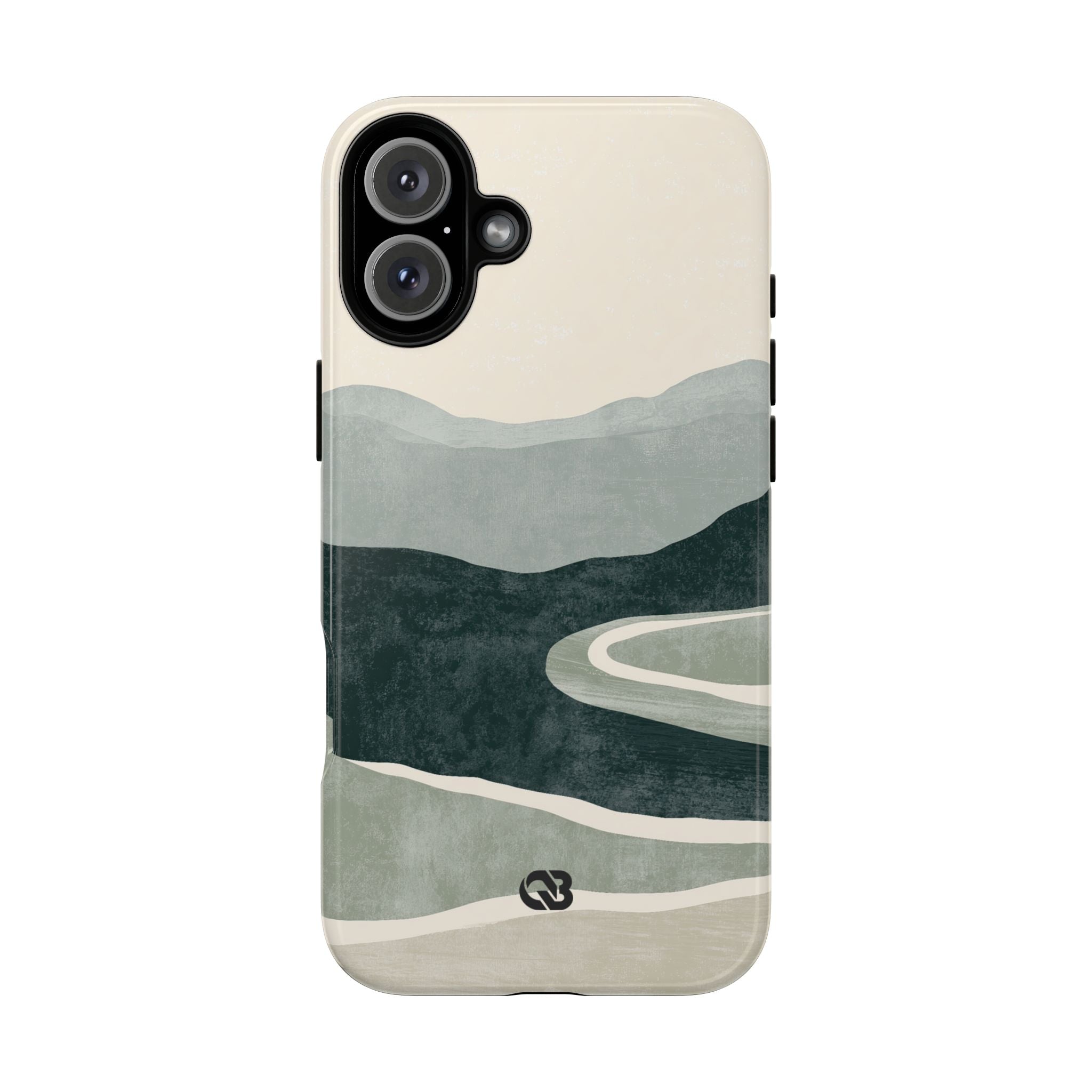 Green Tough Phone Case for iPhone - Misty Sage Valley