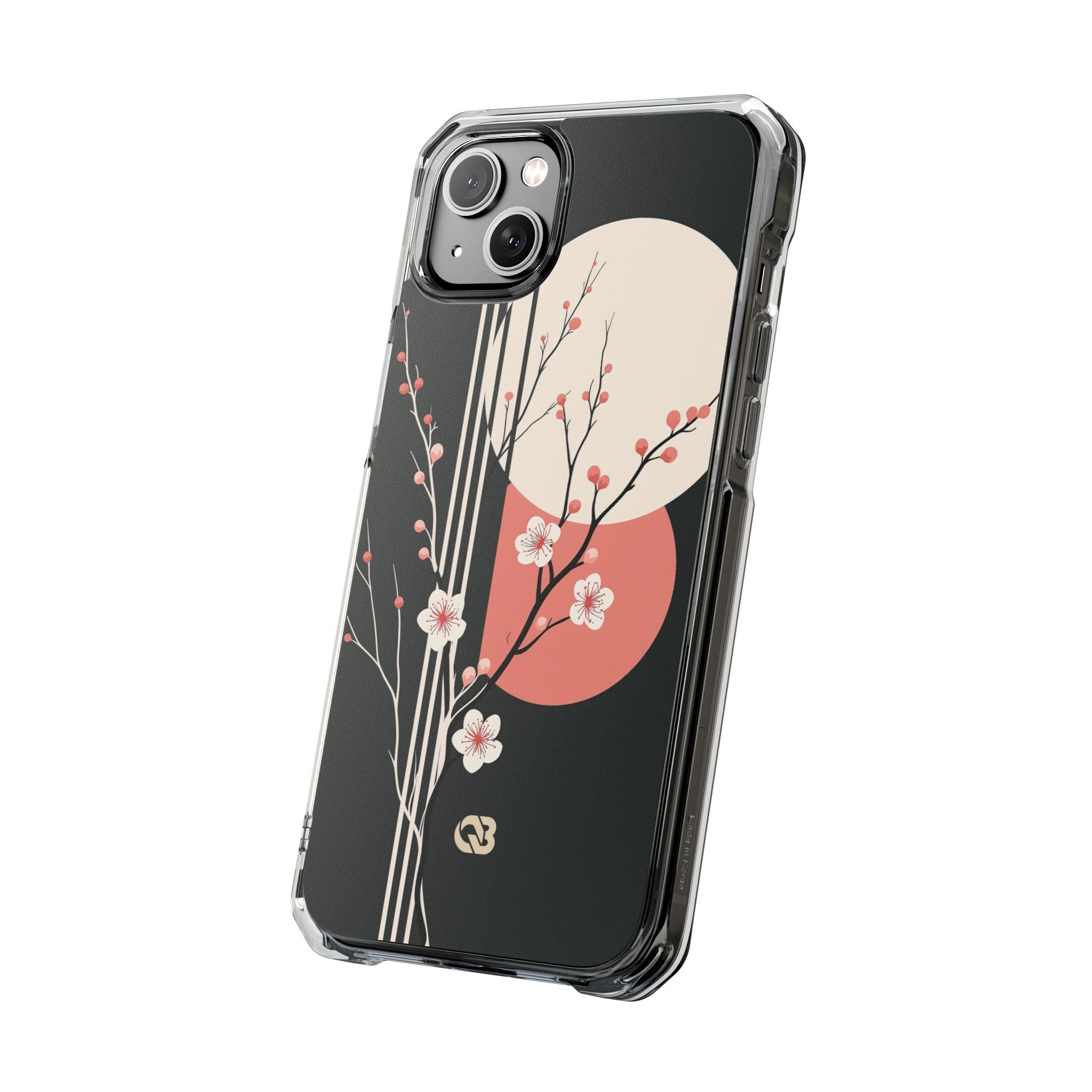 Black Impact MagSafe Phone Case for iPhone - Kyoto Midnight Blossom