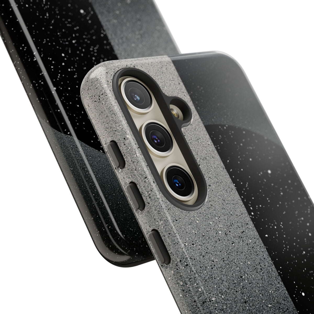 Black Tough Phone Case for Samsung - Lunar Static Orbit