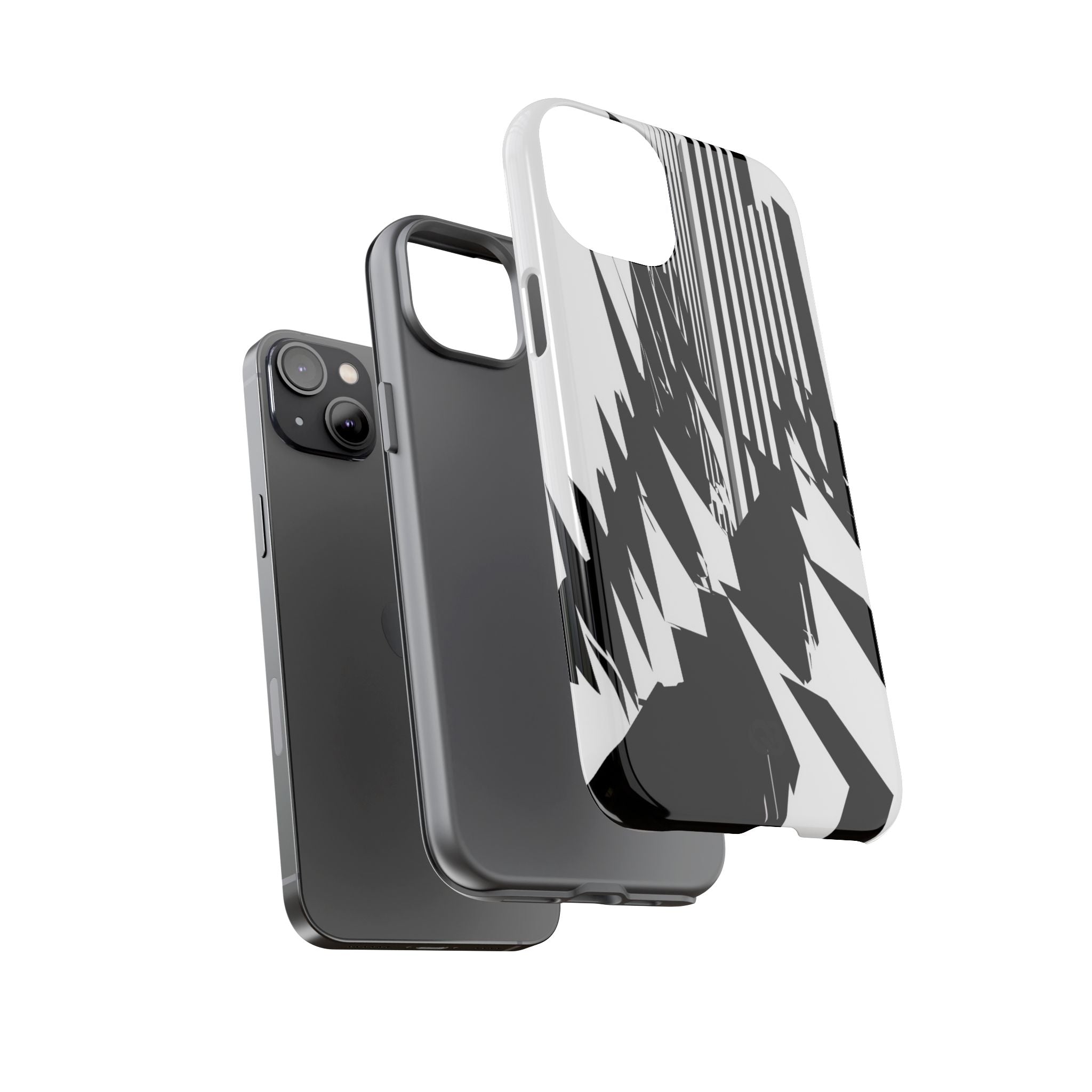 White Tough Phone Case for iPhone - Shattered Vector Spire