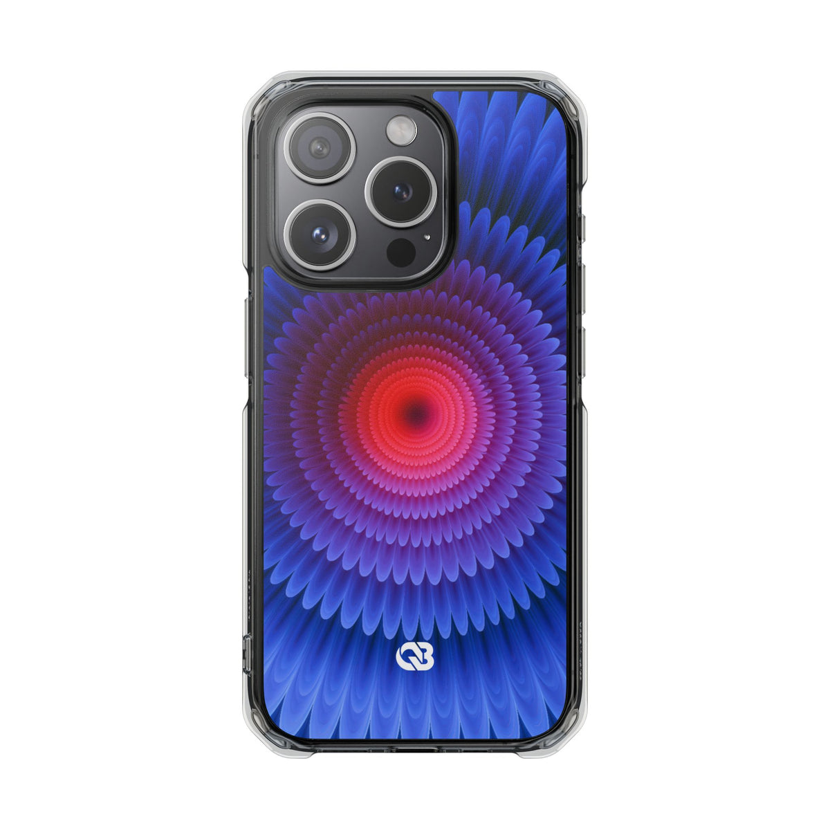 Radial Spectrum Bloom · Clear Impact Magnetic Phone Case for iPhone · Blue