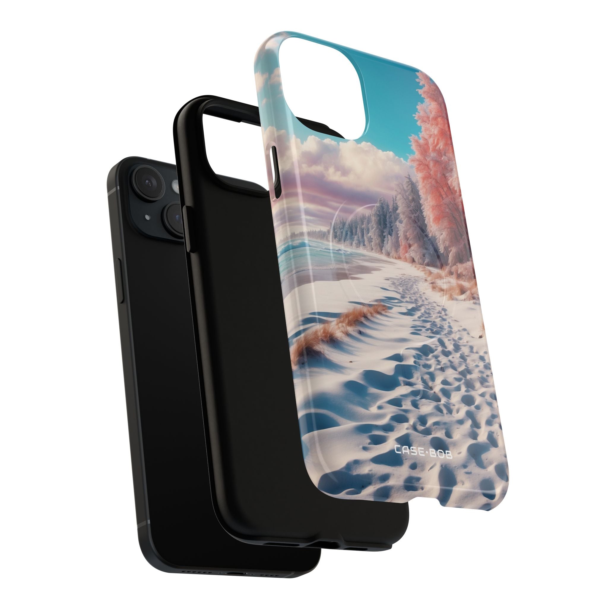 Snowy Footprints iPhone 15 Plus Case - Tough+