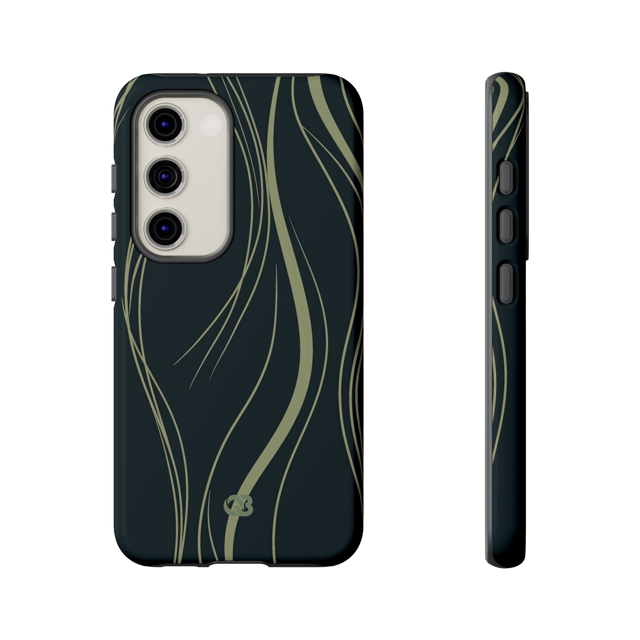 Green Tough Phone Case for Samsung - Obsidian Sage Flow