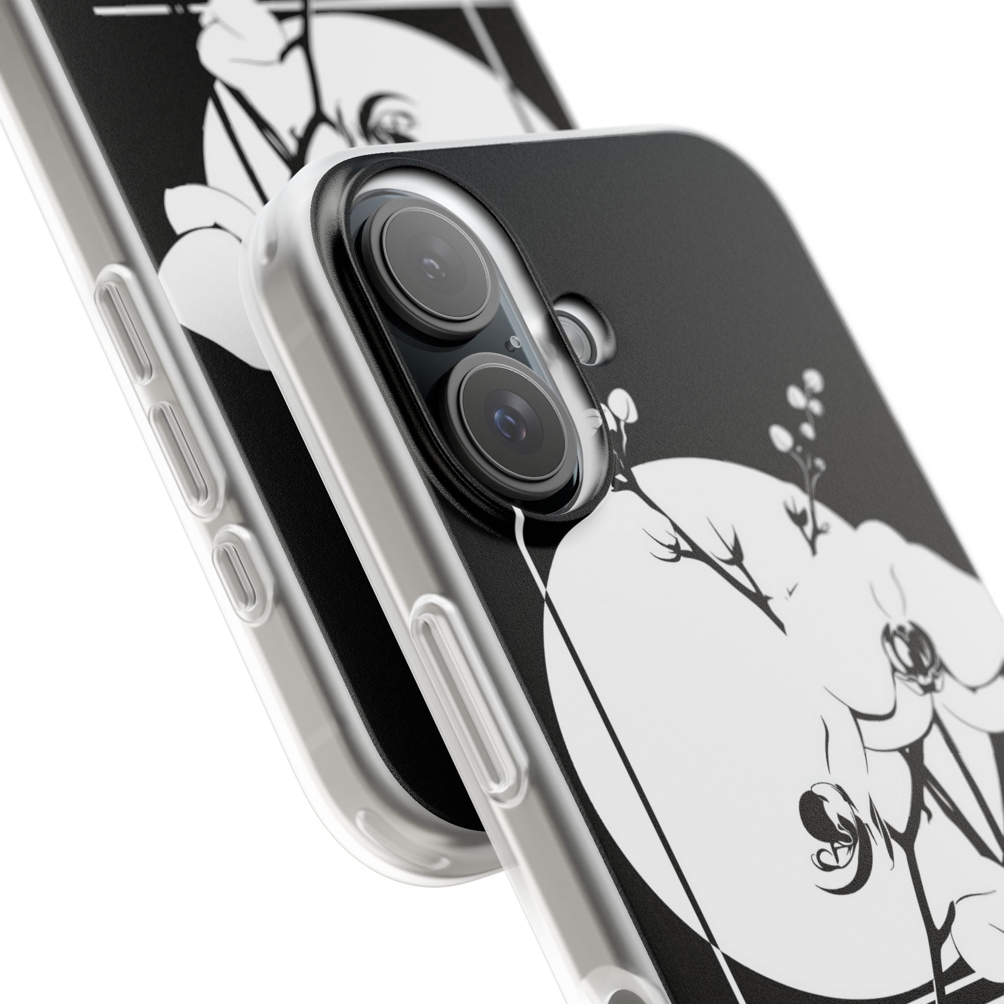 Black Lite Phone Case for iPhone - Lunar Orchid Grid