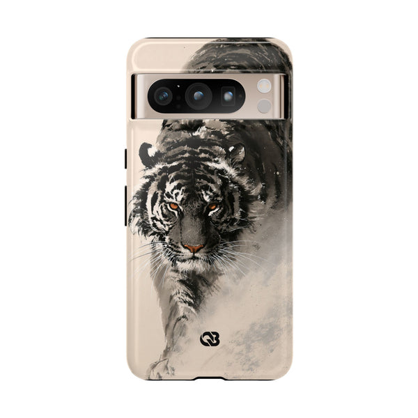 Ink Wash Tiger · Tough Phone Case for Pixel · Beige