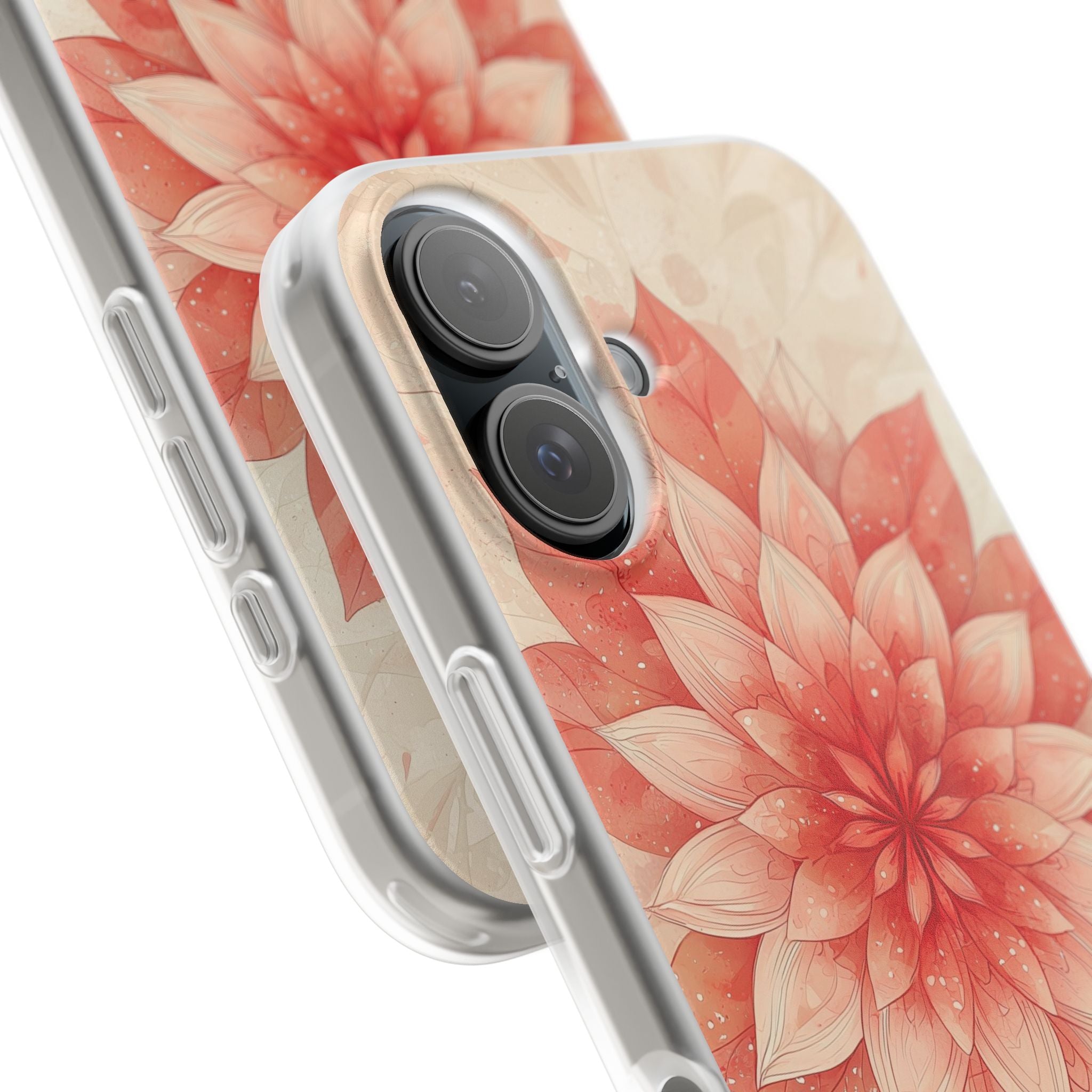 Coral Layered Bloom · Soft Phone Case for iPhone