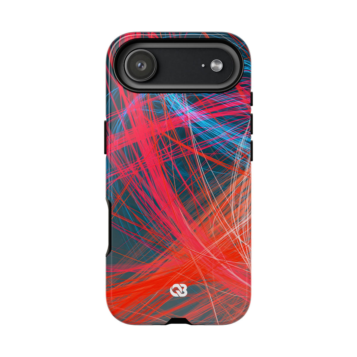 Neon Fiber Stream · Tough Phone Case for iPhone · Red
