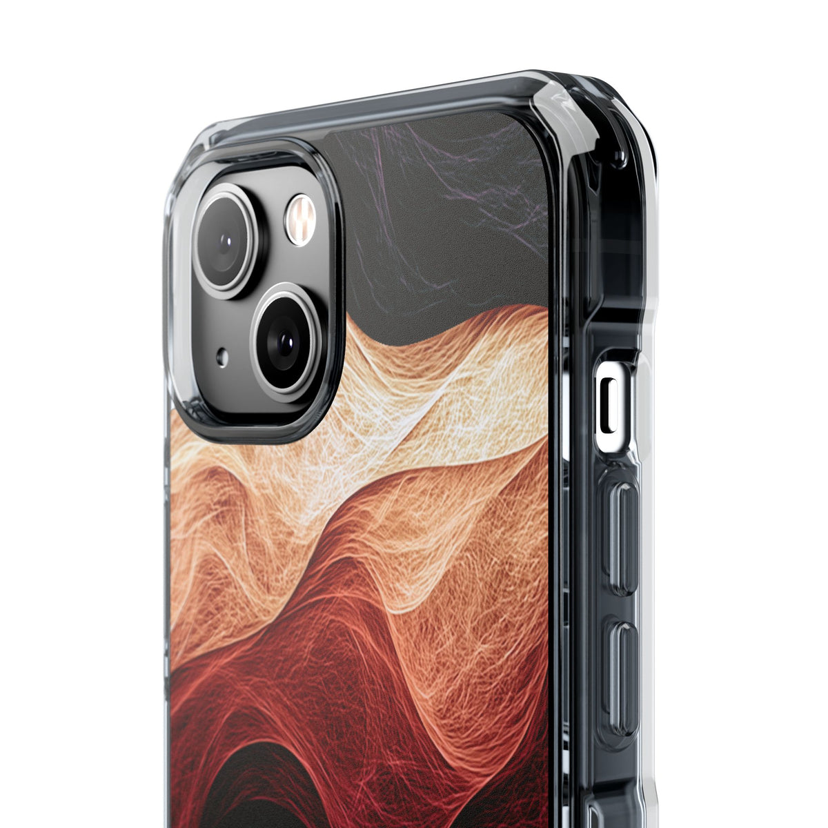 Ember Wave Dispersion · Clear Impact Magnetic Phone Case for iPhone · Red