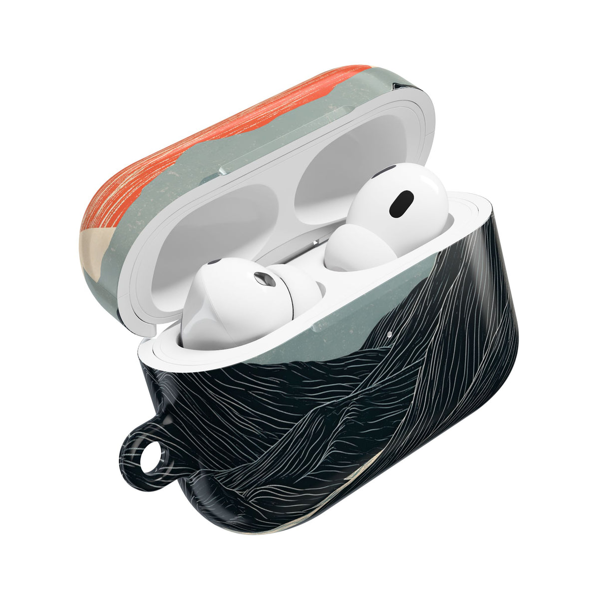 Crimson Ridge Horizon · Hard Case for AirPods & AirPods Pro · Black