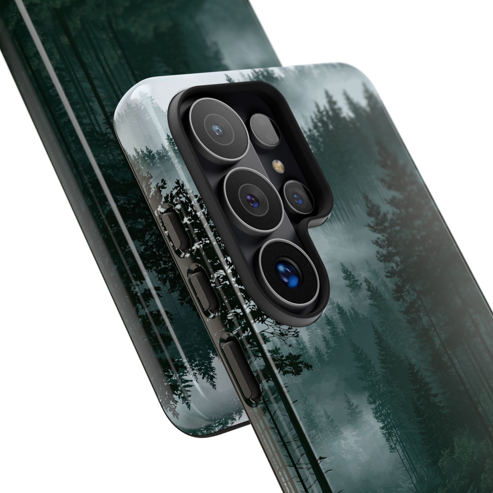 Green Tough Phone Case for Samsung - Misty Evergreen Mirror