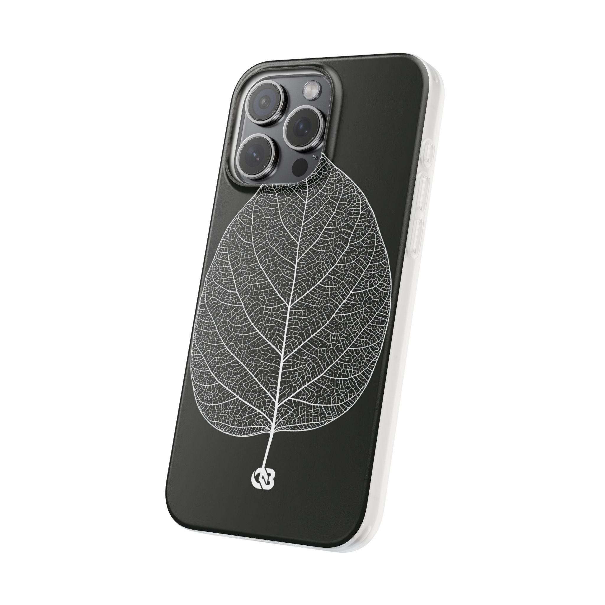 Black Lite Phone Case for iPhone - Bleached Leaf Lattice