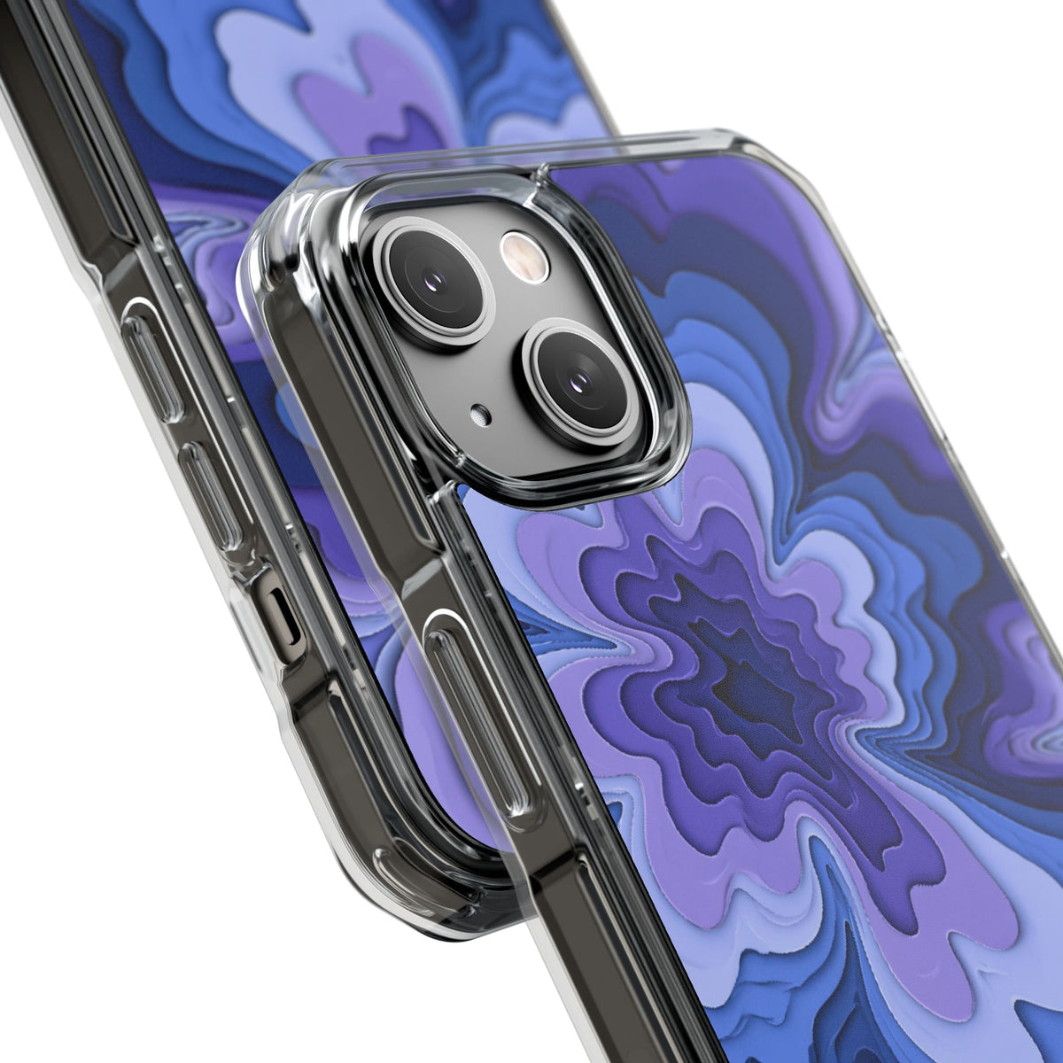 Periwinkle Strata Bloom · Clear Impact Magnetic Phone Case for iPhone · Purple