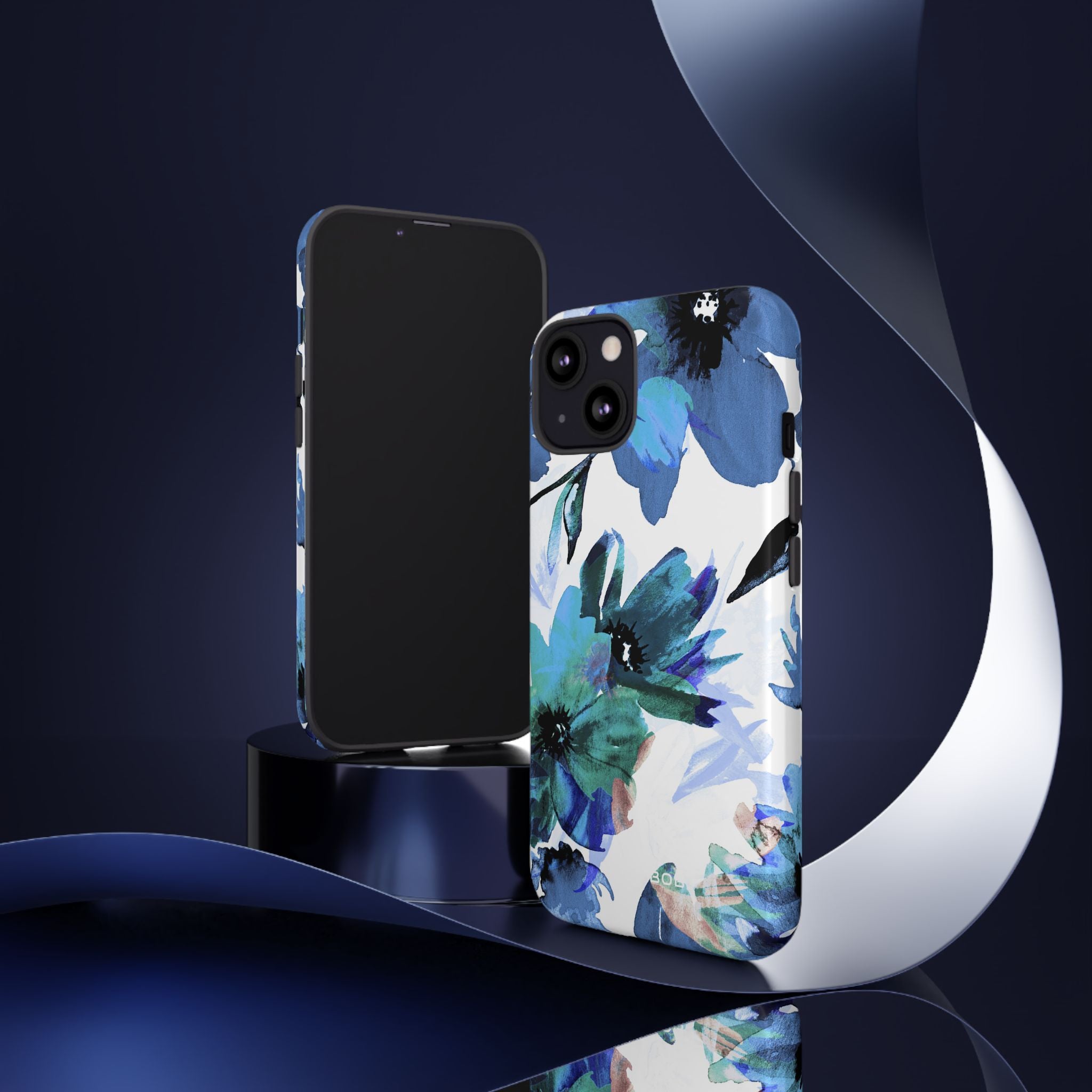 Blå Blomst Glød iPhone 13 Cover - Tough