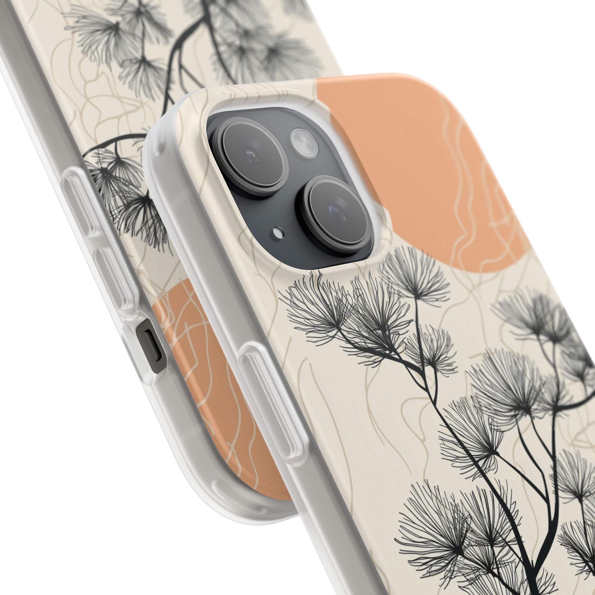 Spiky Tree Sunset iPhone 15 Case - Soft