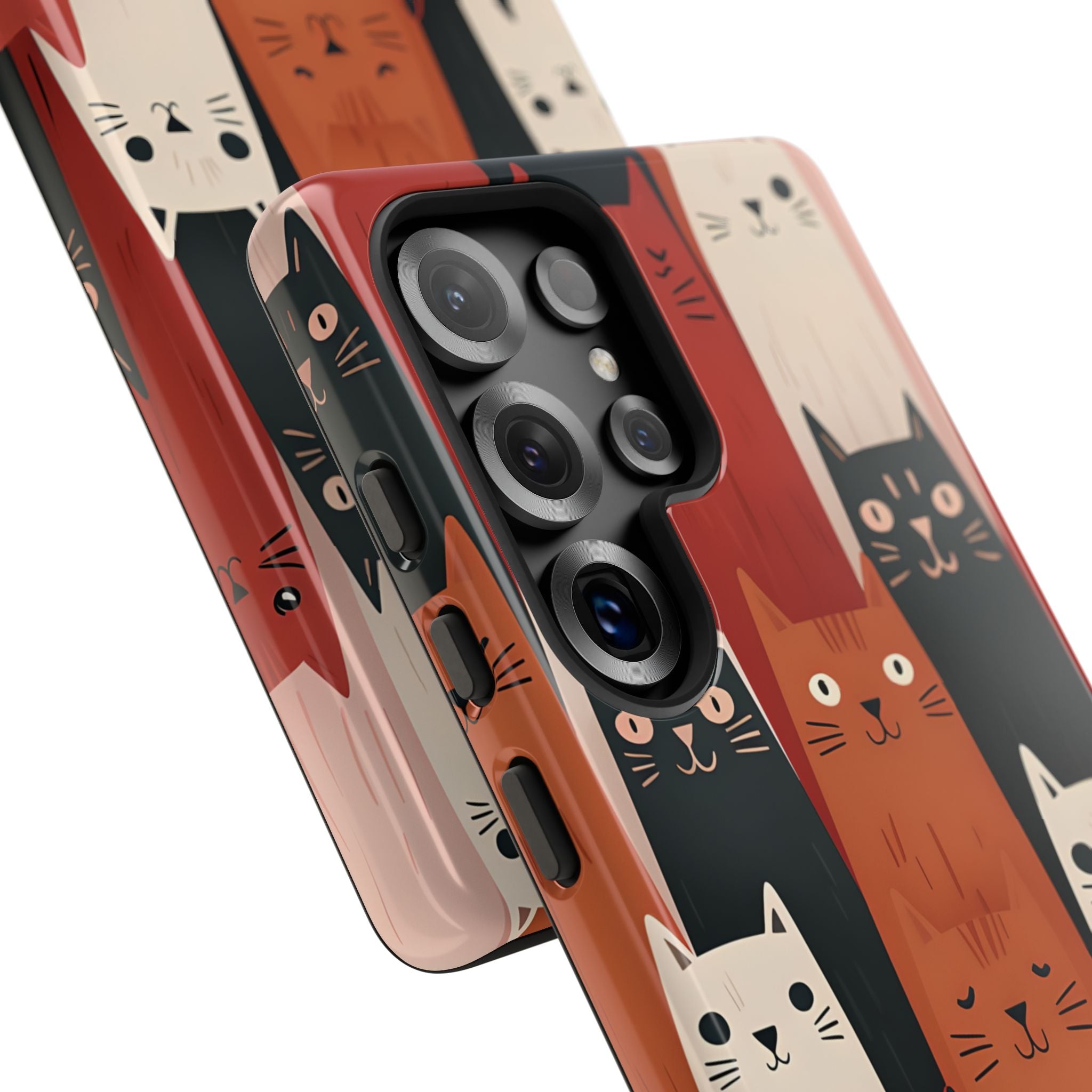 Elongated Cats Zwart Samsung S25 Ultra Case - Tough