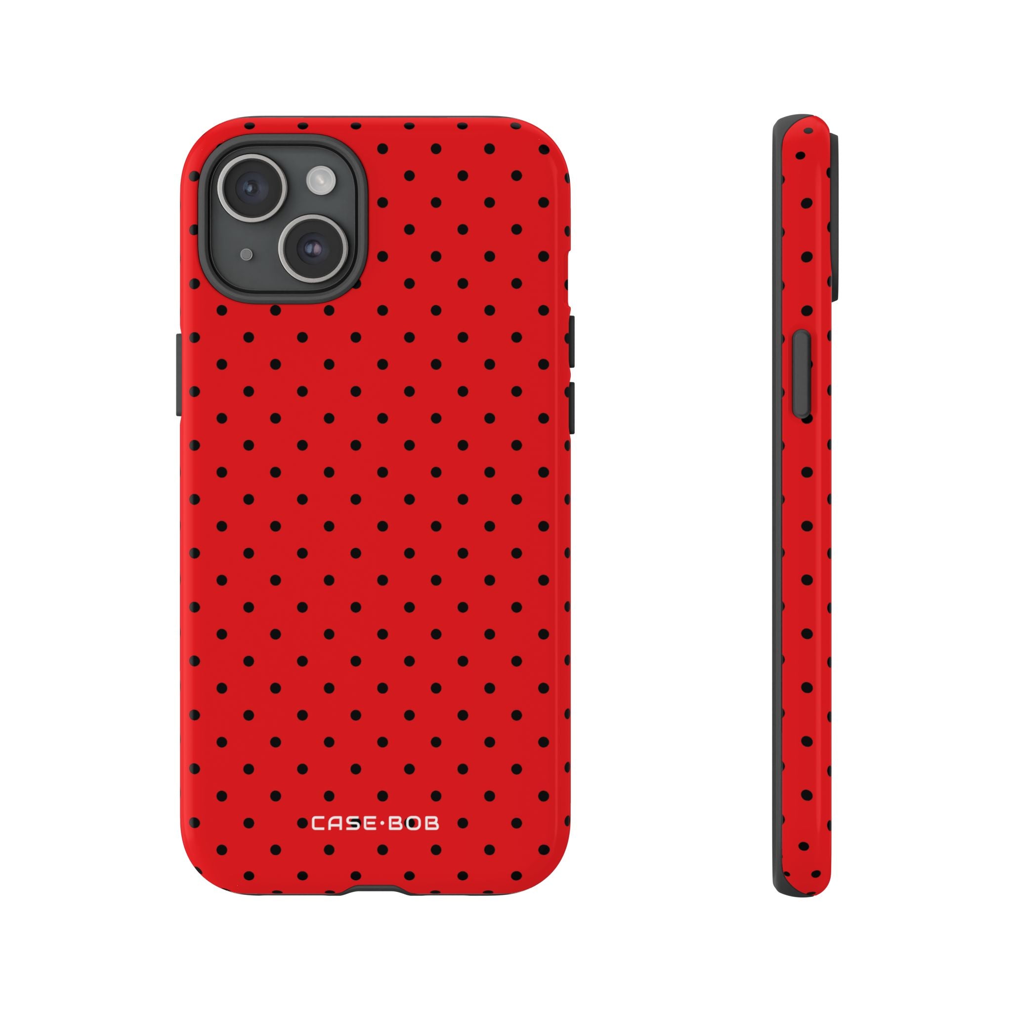 Crimson Dot Matrix iPhone 15 Plus Case - Tough